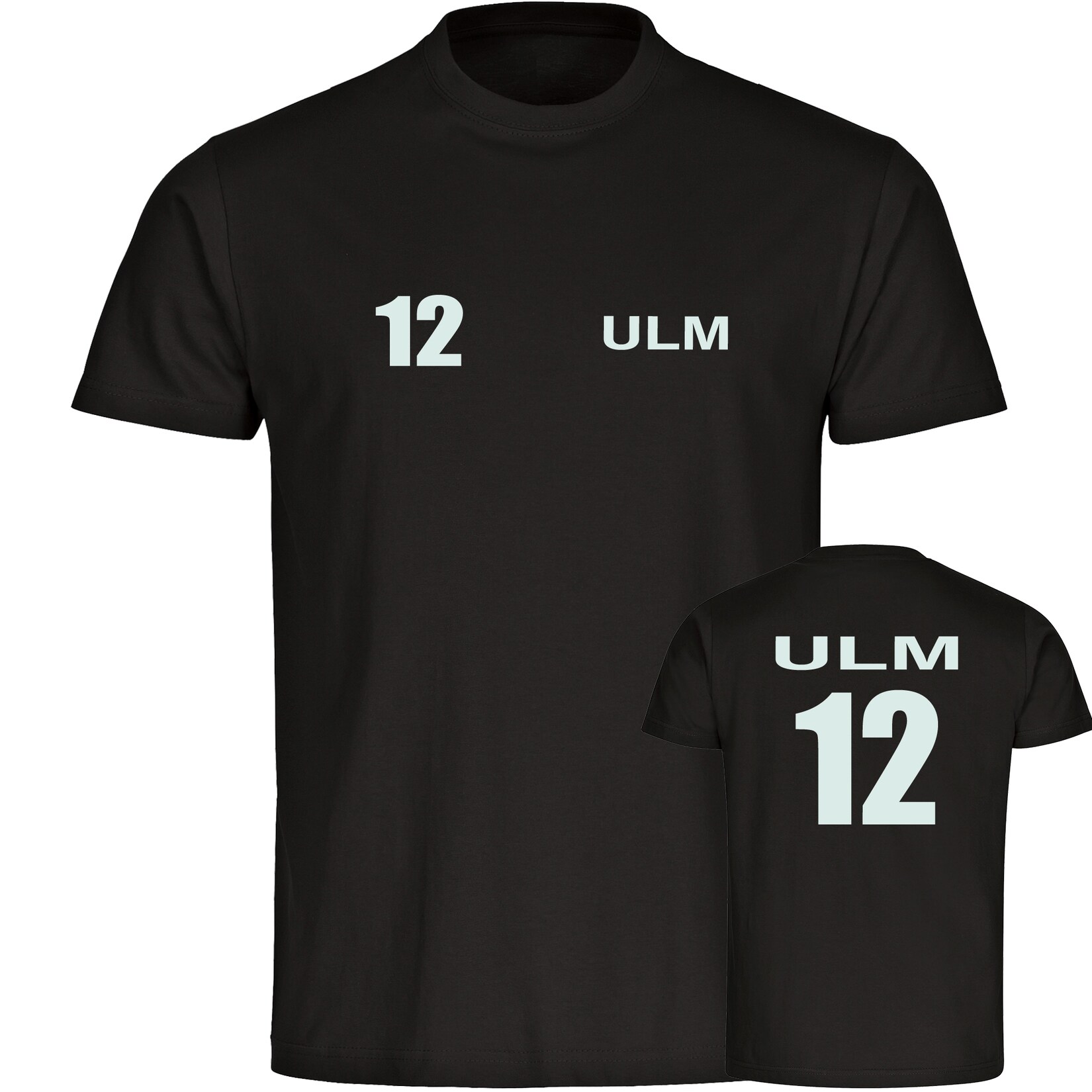 Kinder T-Shirt - Ulm - Trikot Nummer 12 - Druck weiß - Kind
