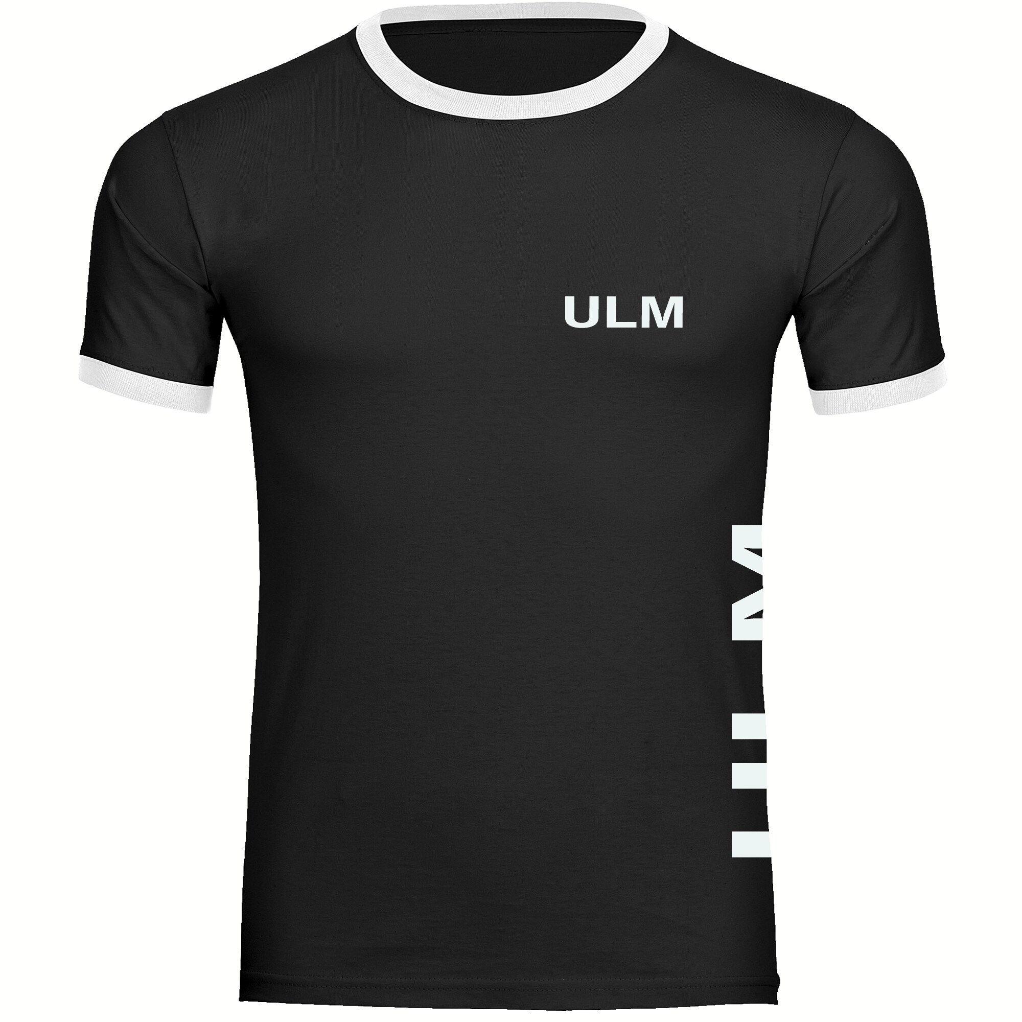 multifanshop Kontrast T-Shirt - Ulm - Brust & Seite - Druck wei&szlig; - M&auml;nner 