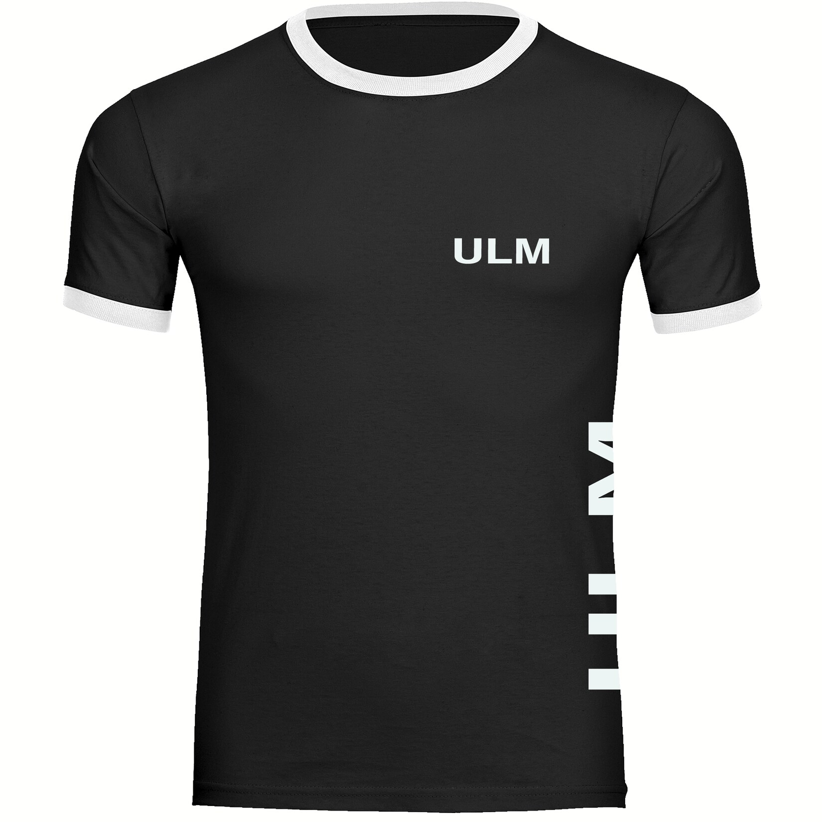 Kontrast T-Shirt - Ulm - Brust & Seite - Druck weiß - Männer