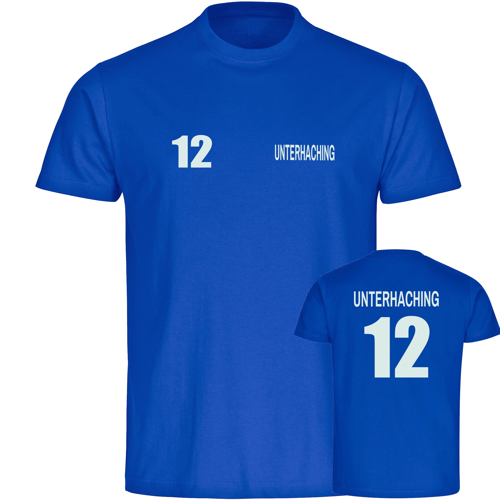 Kinder T-Shirt - Unterhaching - Trikot Nummer 12 - Druck weiß - Kind