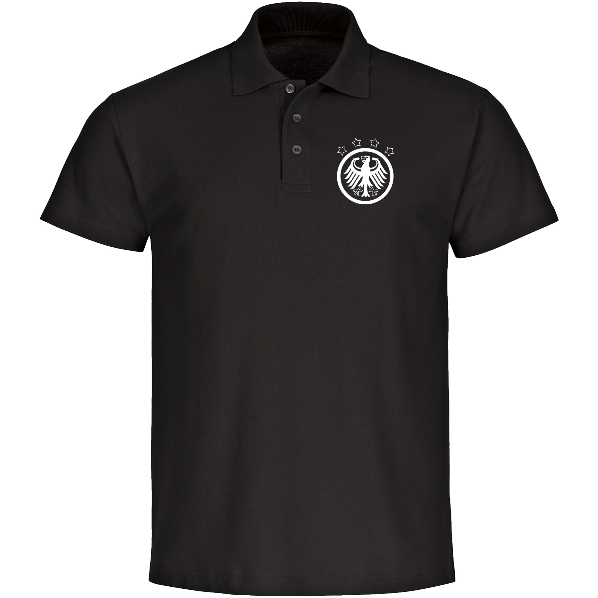 multifanshop Poloshirt - Deutschland - Adler Retro - Druck wei&szlig; - Polo 