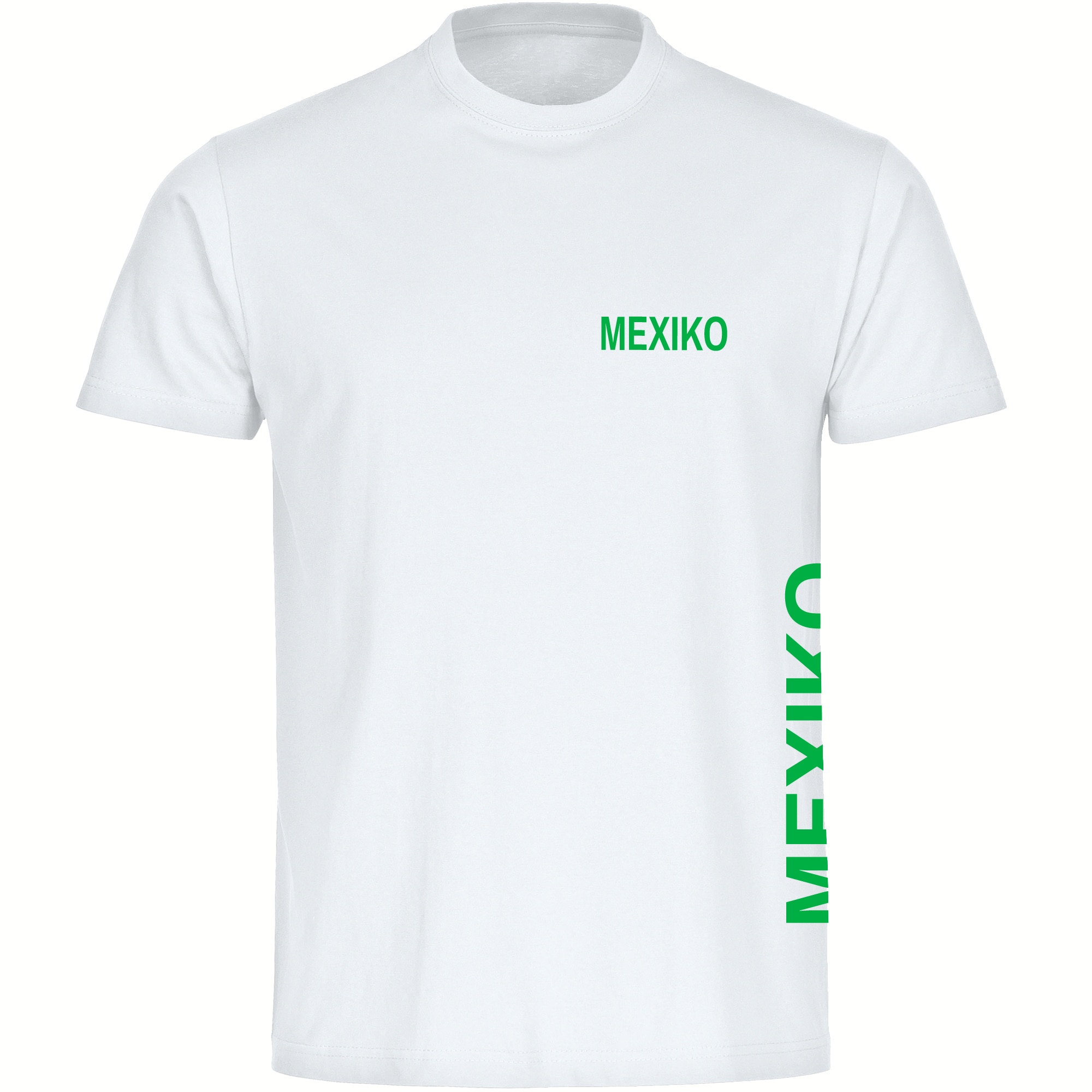 multifanshop Herren T-Shirt - Mexiko - Brust & Seite - Druck gr&uuml;n - M&auml;nner 