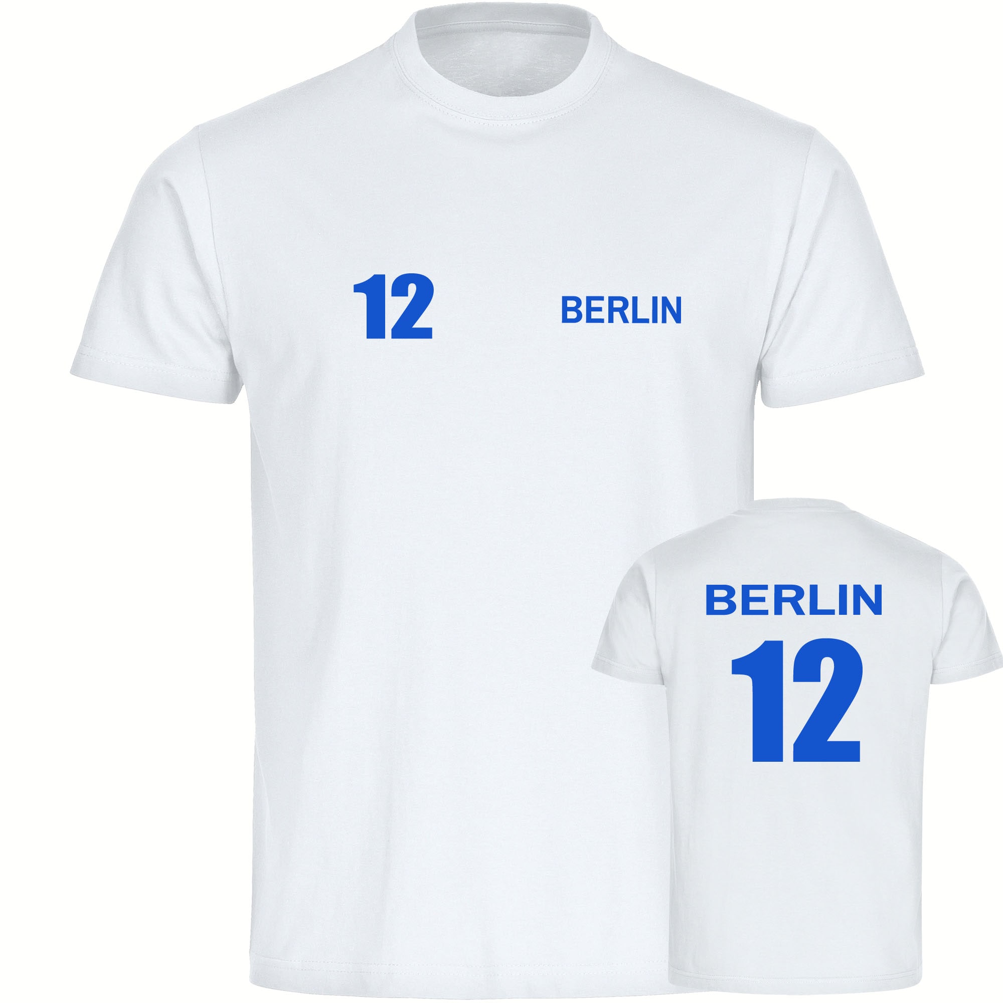 multifanshop Herren T-Shirt - Berlin blau - Trikot Nummer 12 - Druck blau - M&auml;nner 