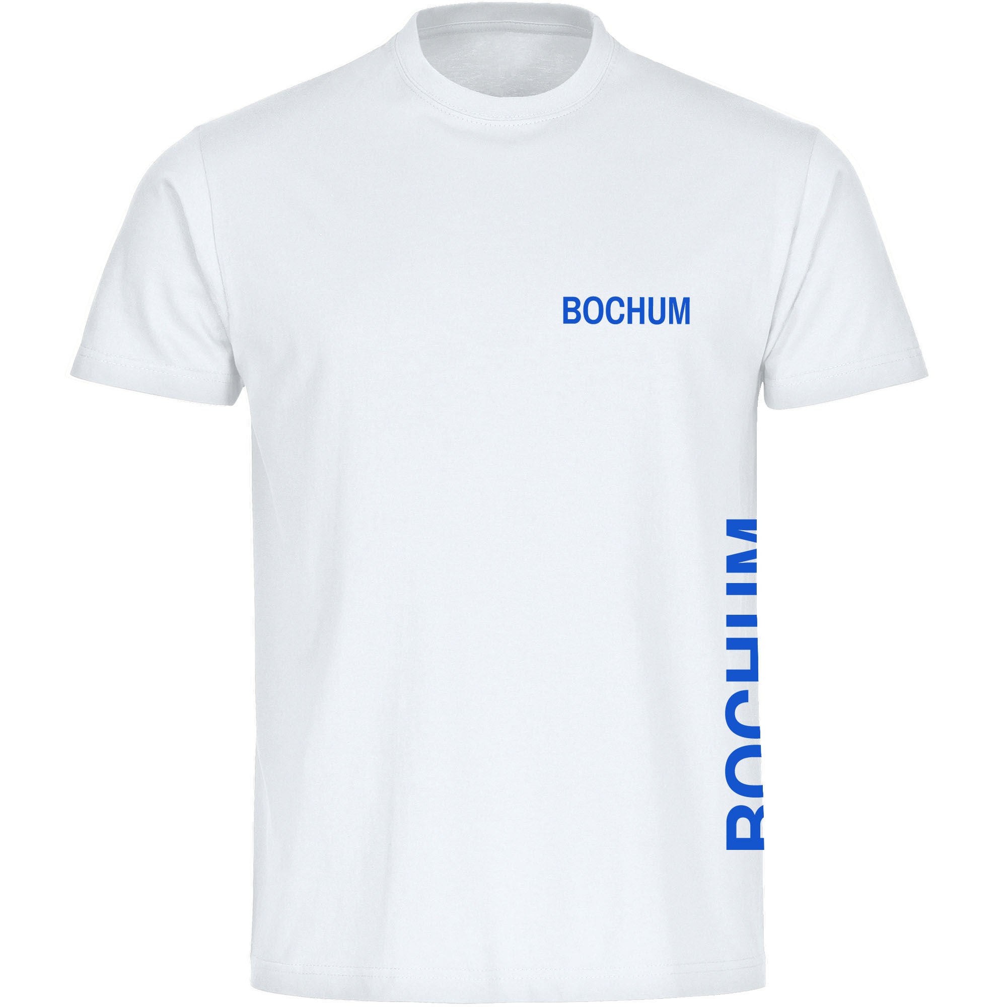 multifanshop Herren T-Shirt - Bochum - Brust & Seite - Druck blau - M&auml;nner 