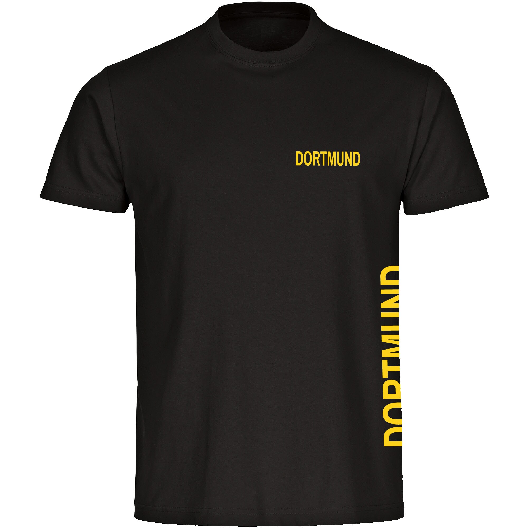multifanshop Herren T-Shirt - Dortmund - Brust & Seite - Druck gelb - M&auml;nner 