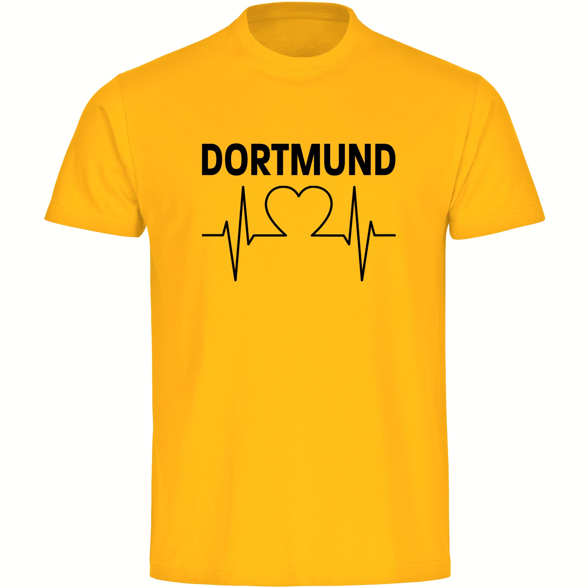 multifanshop Herren T-Shirt - Dortmund - Herzschlag - Druck schwarz - M&auml;nner 