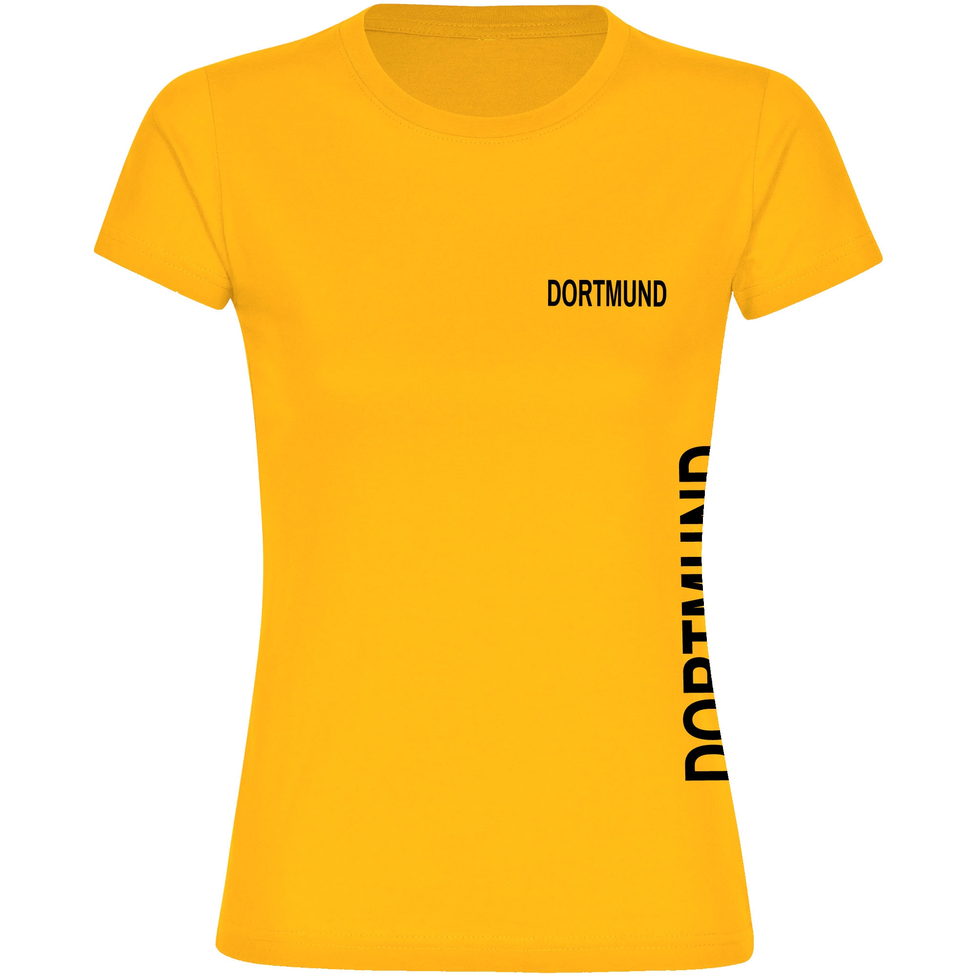multifanshop Damen T-Shirt - Dortmund - Brust & Seite - Druck schwarz - Frauen 