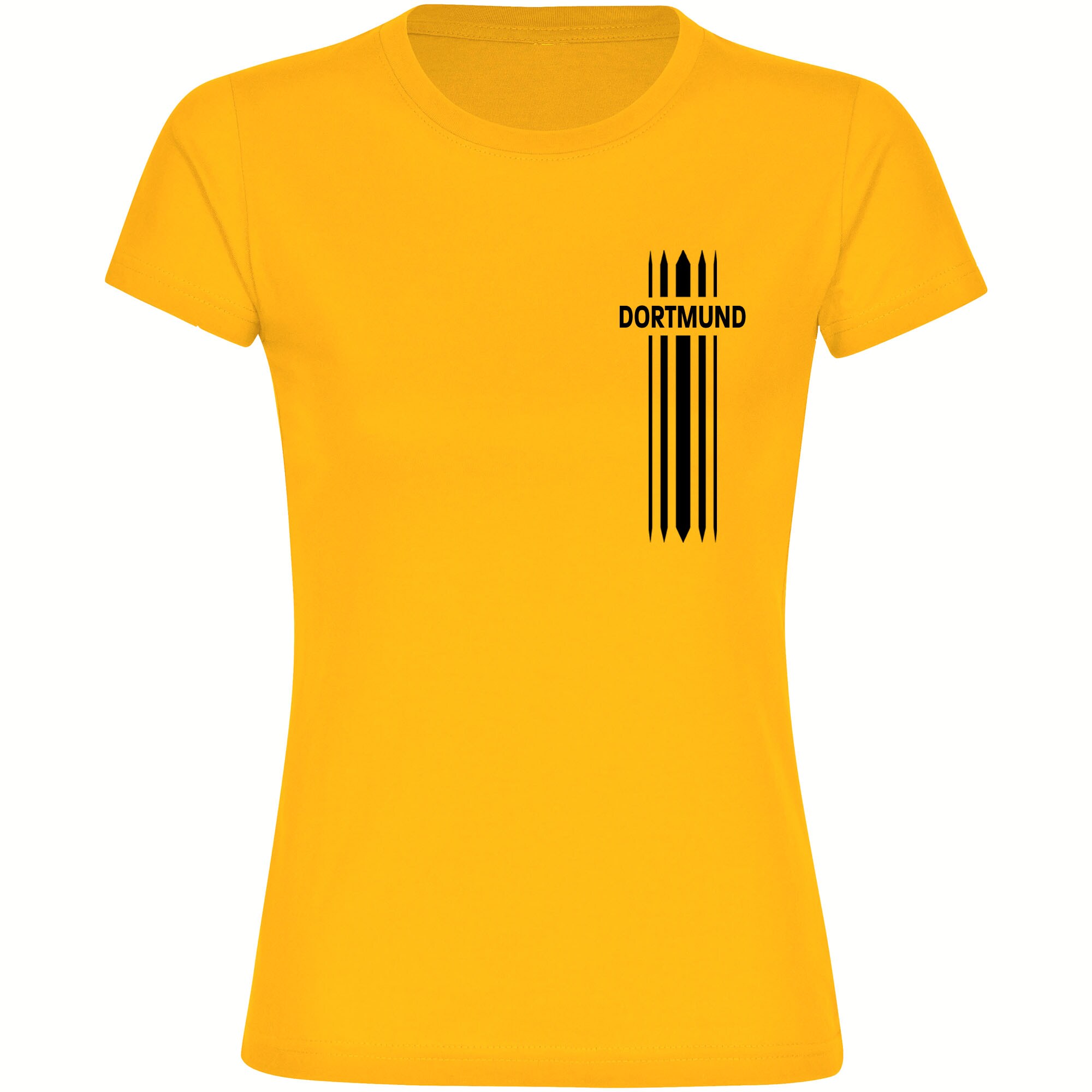 multifanshop Damen T-Shirt - Dortmund - Streifen - Druck schwarz - Frauen 