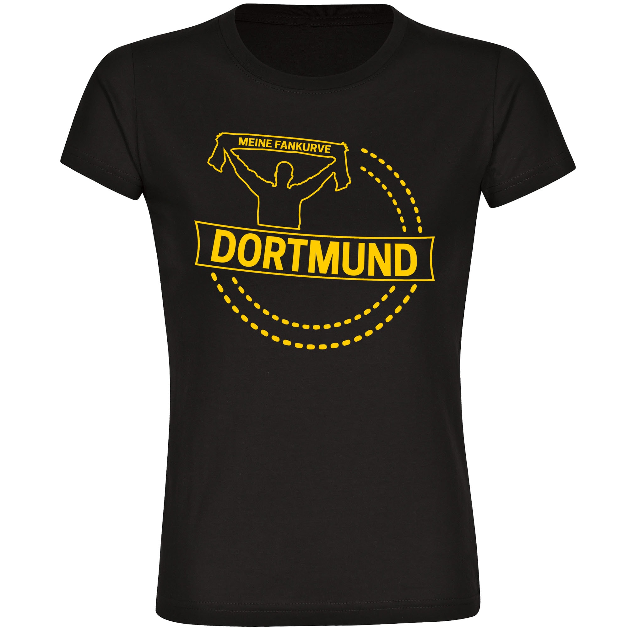 multifanshop Damen T-Shirt - Dortmund - Meine Fankurve - Druck gelb - Frauen 