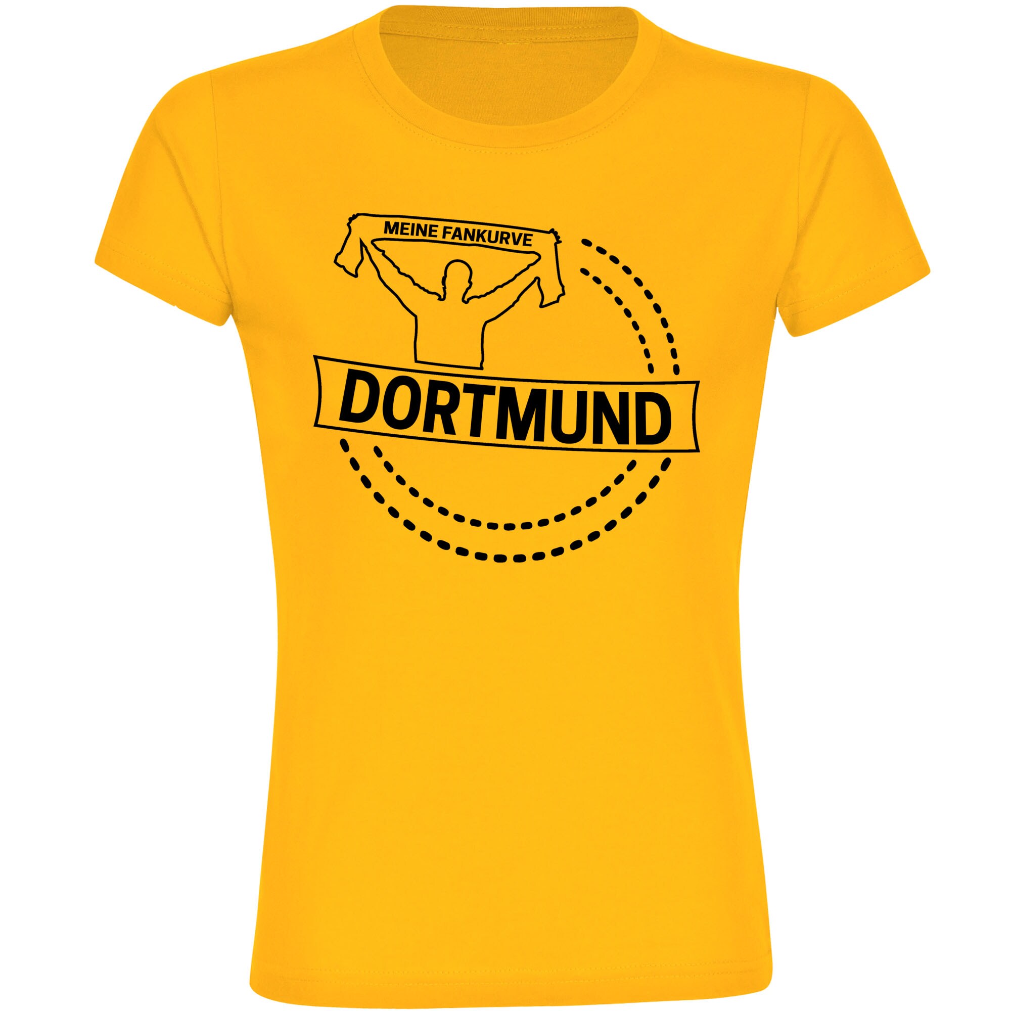 multifanshop Damen T-Shirt - Dortmund - Meine Fankurve - Druck schwarz - Frauen 