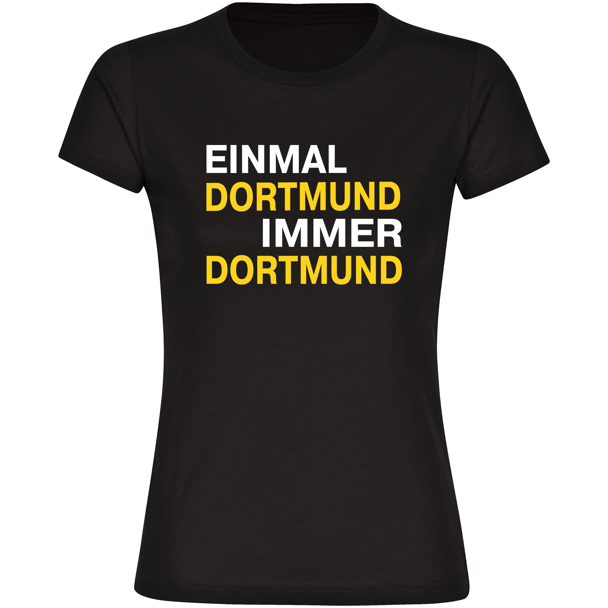 multifanshop Damen T-Shirt - Dortmund - Einmal Immer - Druck gelb - Frauen 