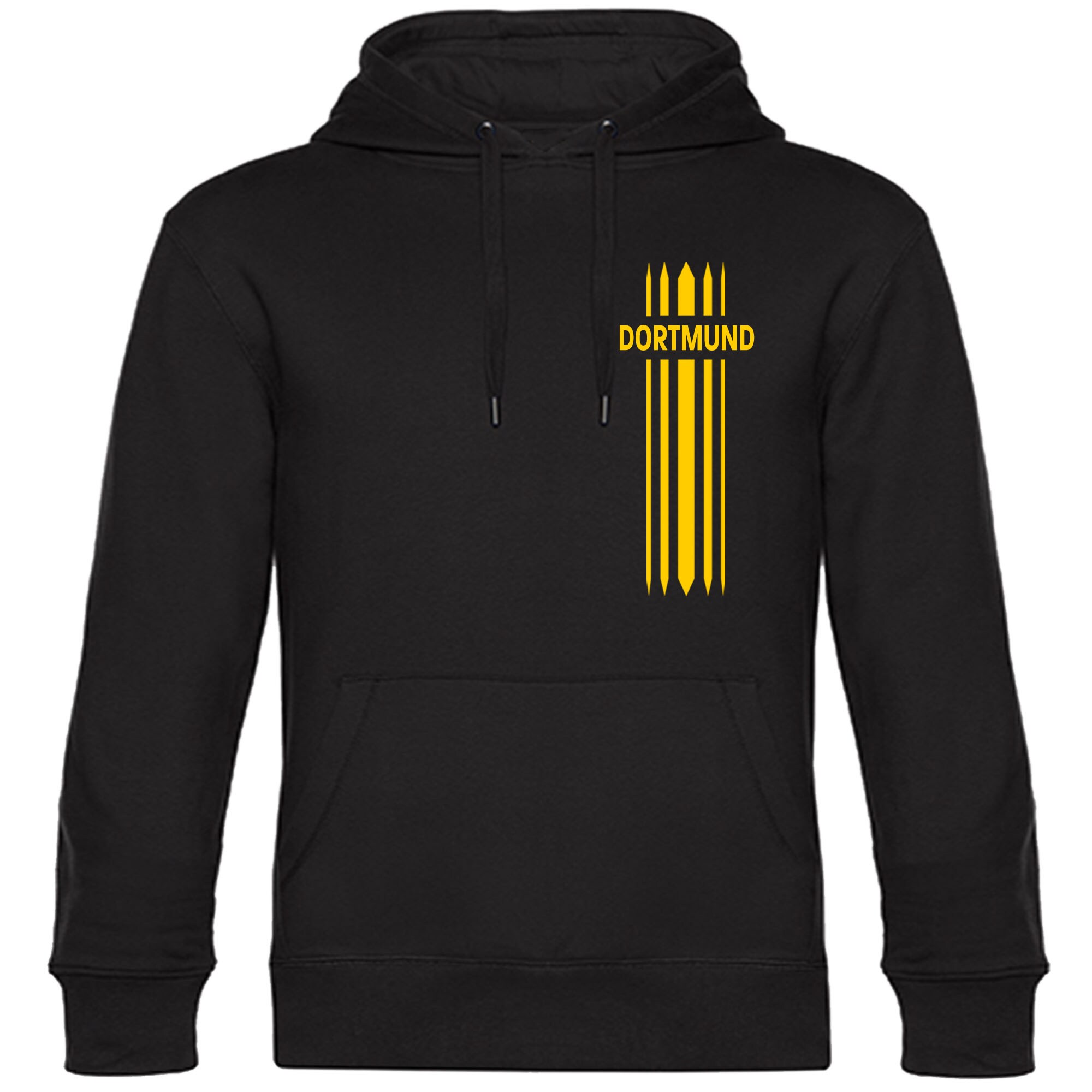 multifanshop Kapuzen Sweatshirt - Dortmund - Streifen - Druck gelb - Hoodie 