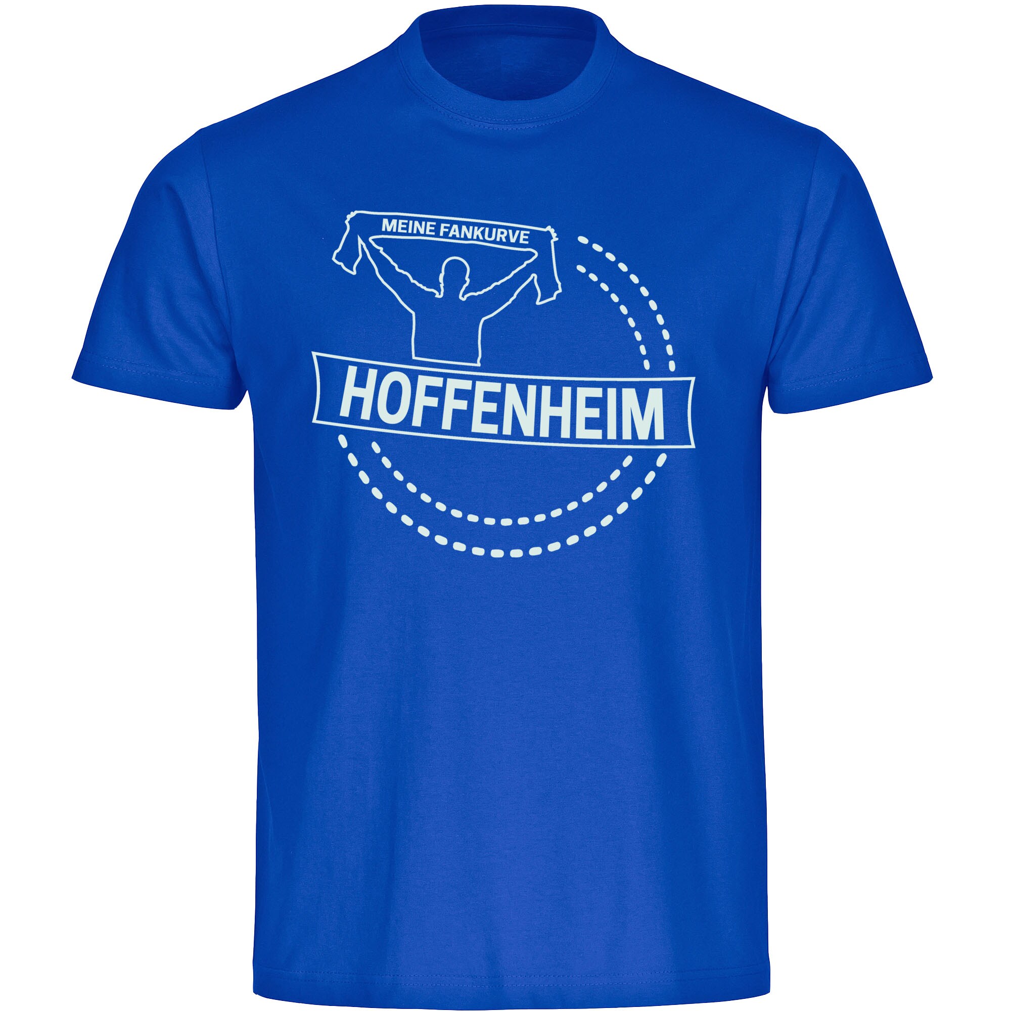 multifanshop Herren T-Shirt - Hoffenheim - Meine Fankurve - Druck wei&szlig; - M&auml;nner 