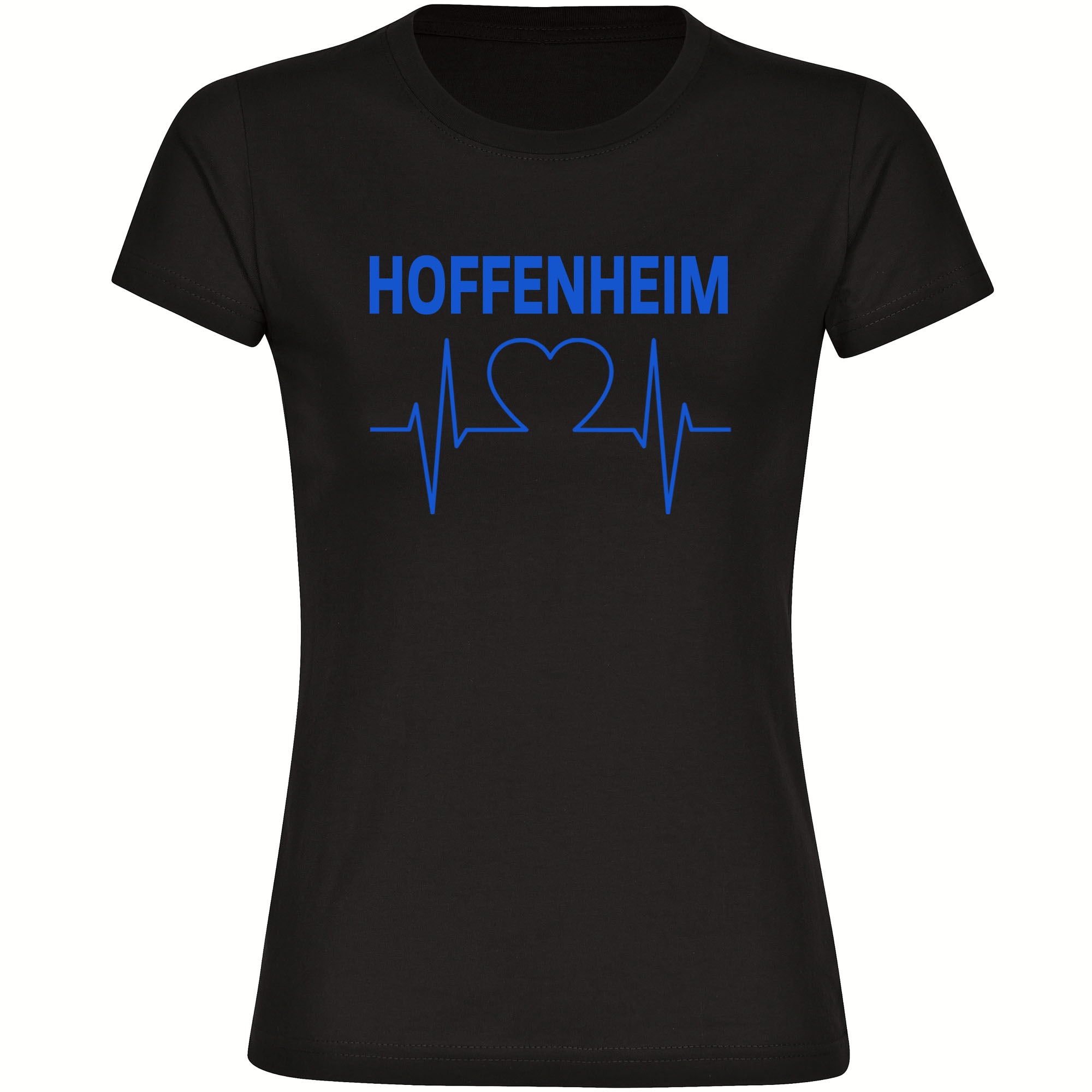 multifanshop Damen T-Shirt - Hoffenheim - Herzschlag - Druck blau - Frauen 