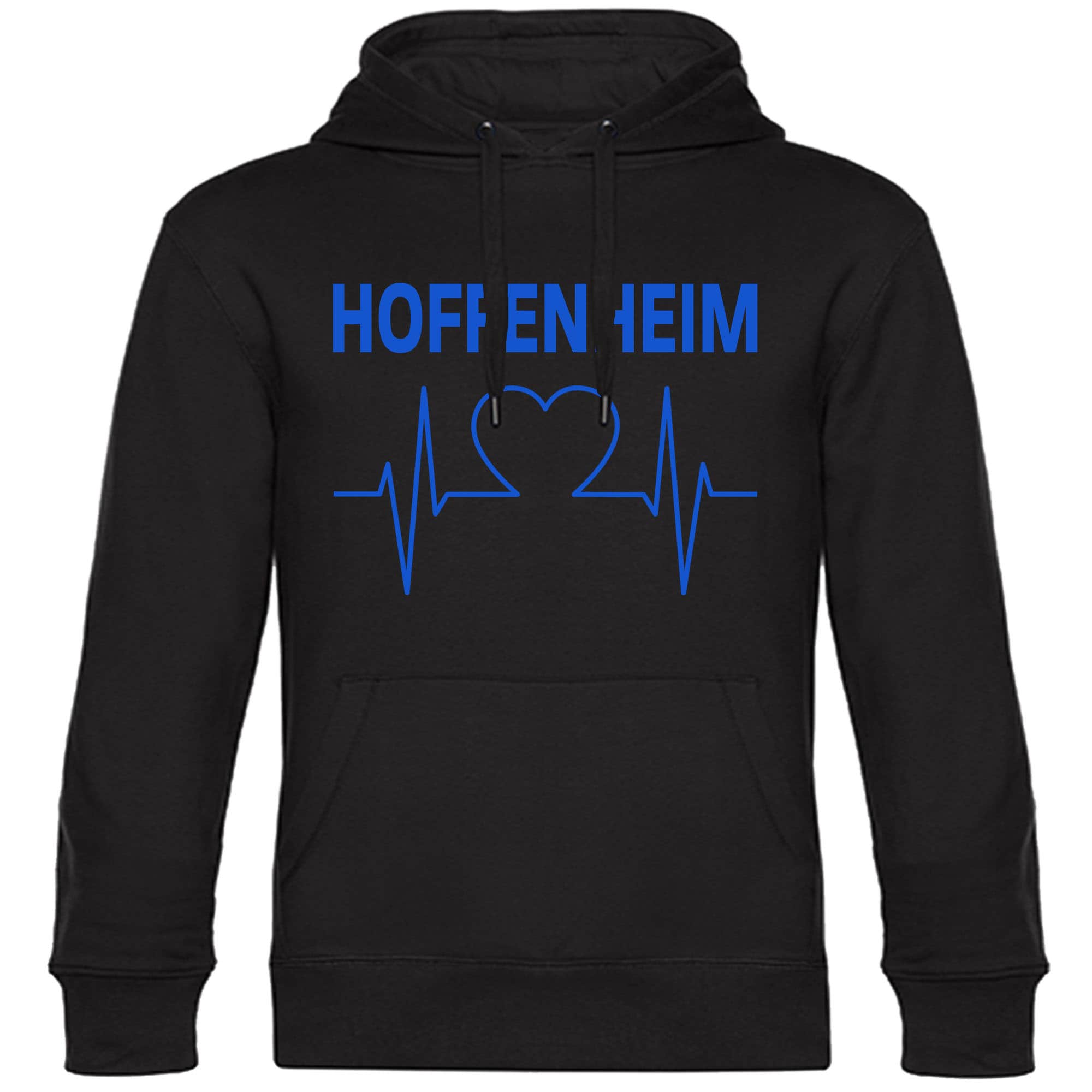 multifanshop Kapuzen Sweatshirt - Hoffenheim - Herzschlag - Druck blau - Hoodie 