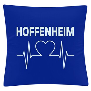 multifanshop Kissenbezug - Hoffenheim - Herzschlag - Druck weiß - Kissen 