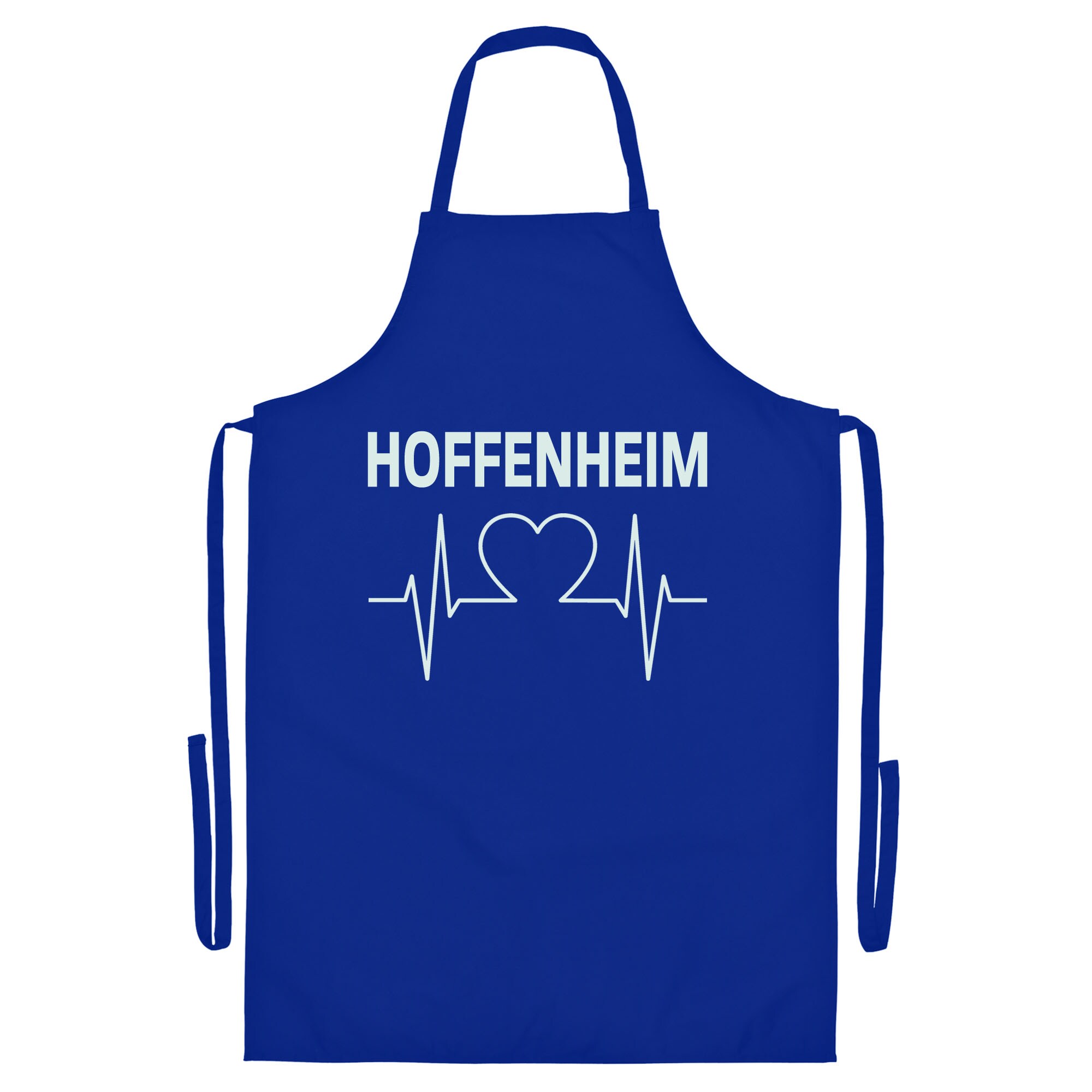 multifanshop Grillsch&uuml;rze - Hoffenheim - Herzschlag - Druck wei&szlig; - Sch&uuml;rze 