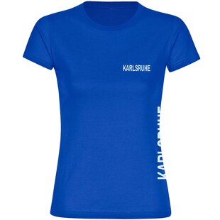 multifanshop Damen T-Shirt - Karlsruhe - Brust & Seite - Druck weiß - Frauen 