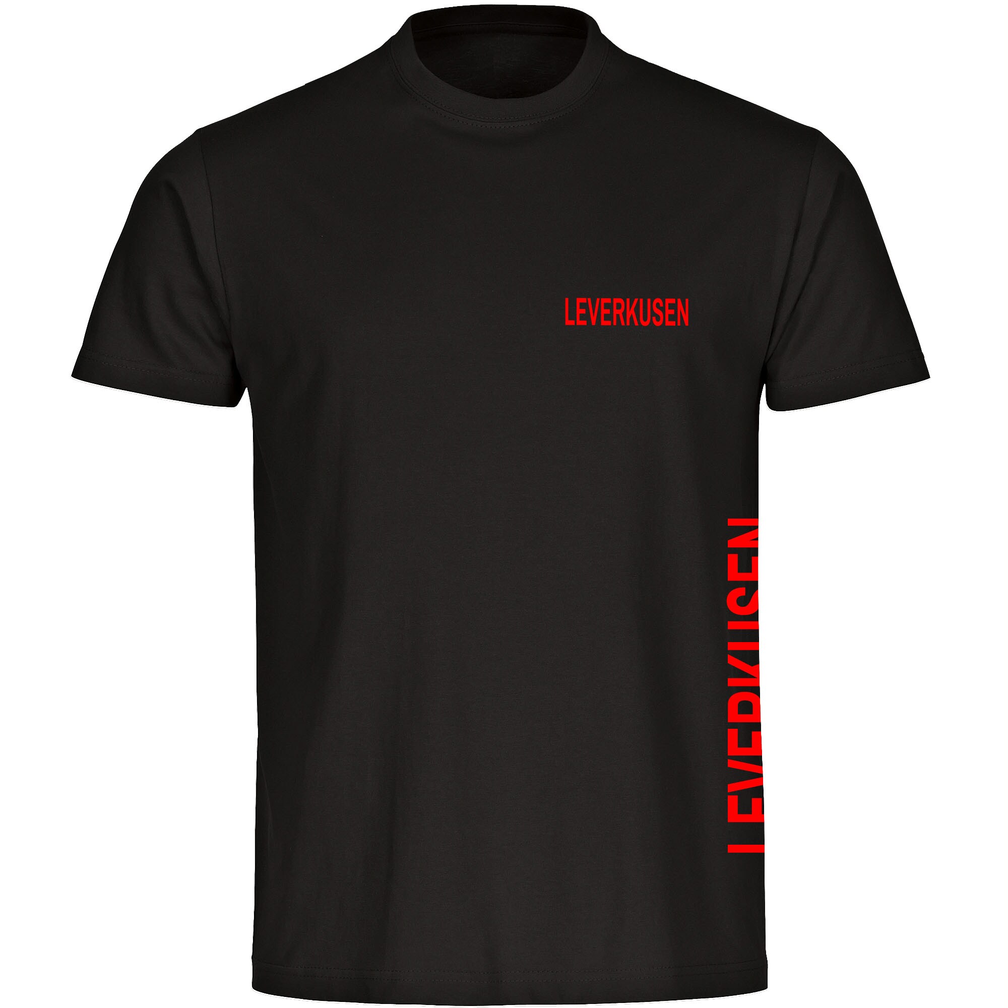 multifanshop Herren T-Shirt - Leverkusen - Brust & Seite - Druck rot - M&auml;nner - Bild 1