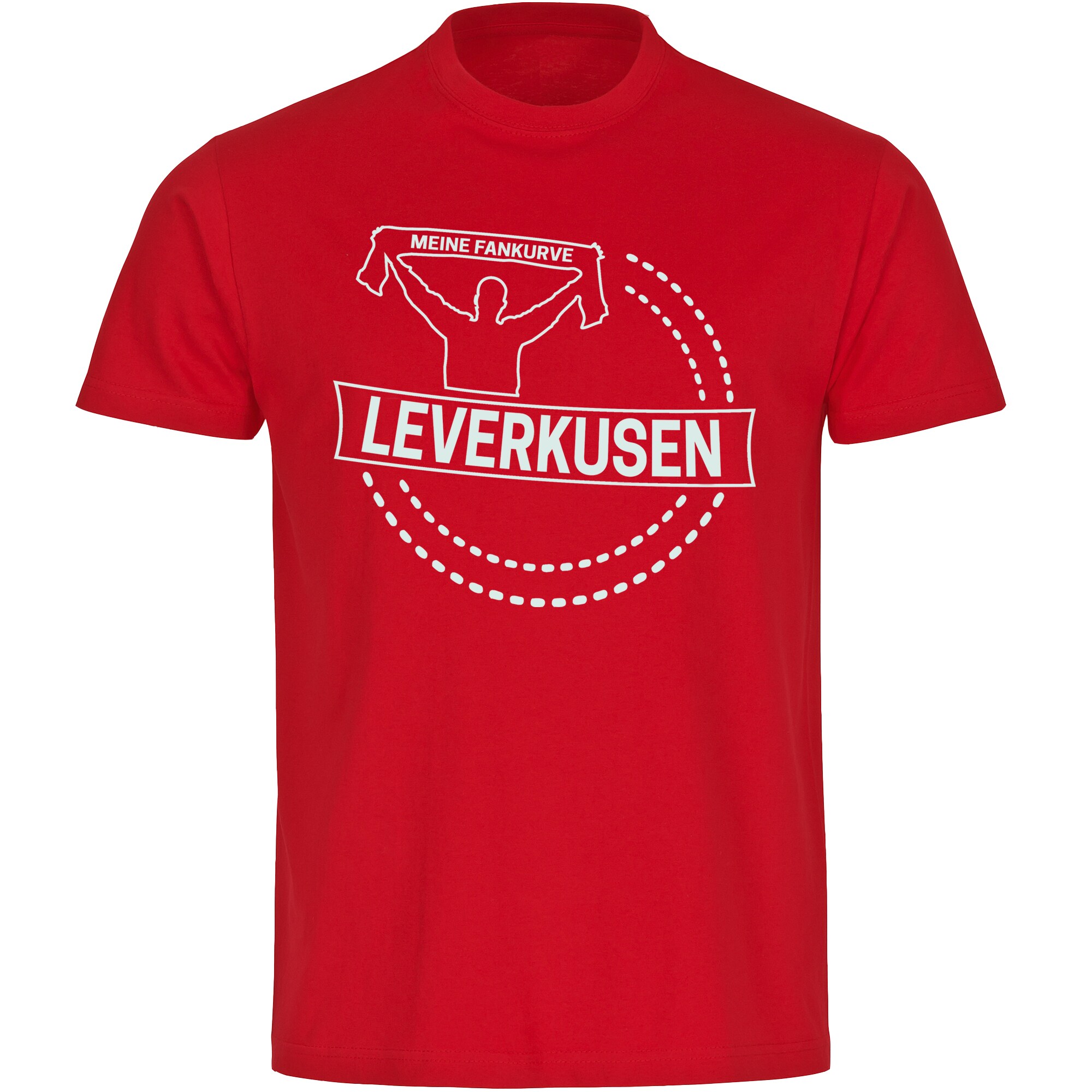 multifanshop Herren T-Shirt - Leverkusen - Meine Fankurve - Druck wei&szlig; - M&auml;nner 