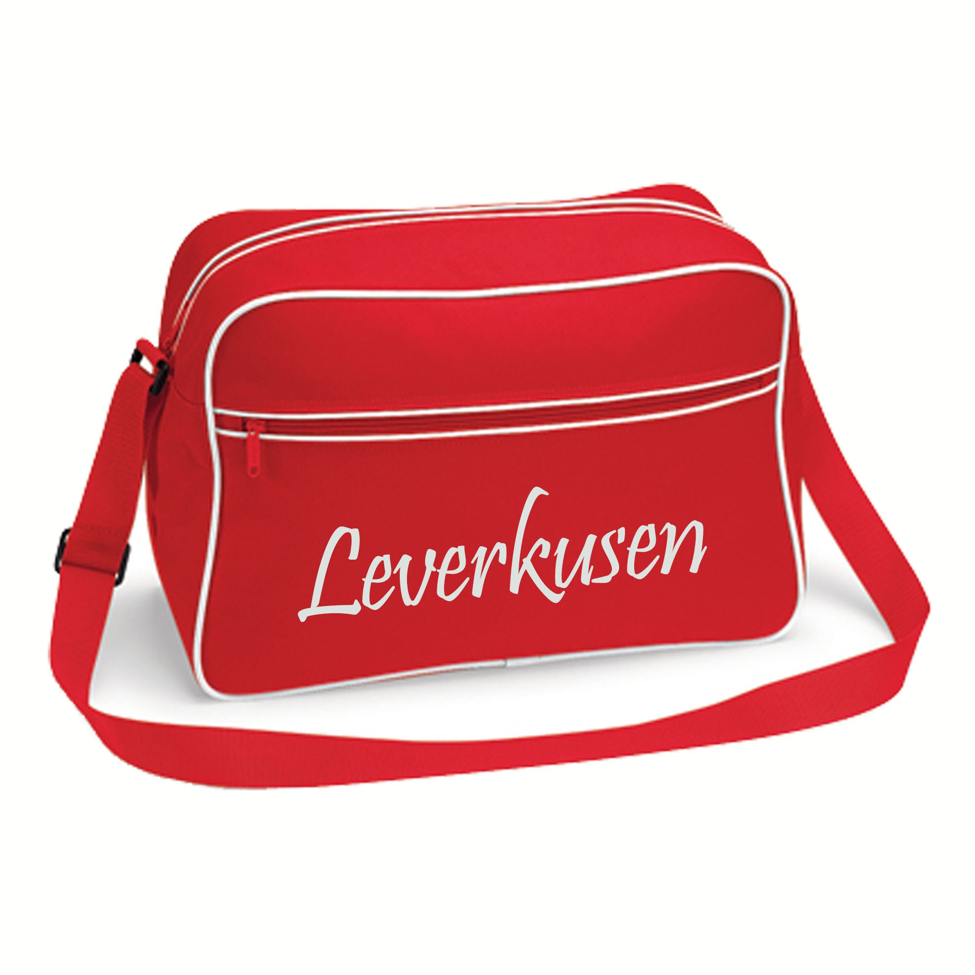 multifanshop Retrotasche - Leverkusen - Schriftzug - Druck wei&szlig; - Tasche 