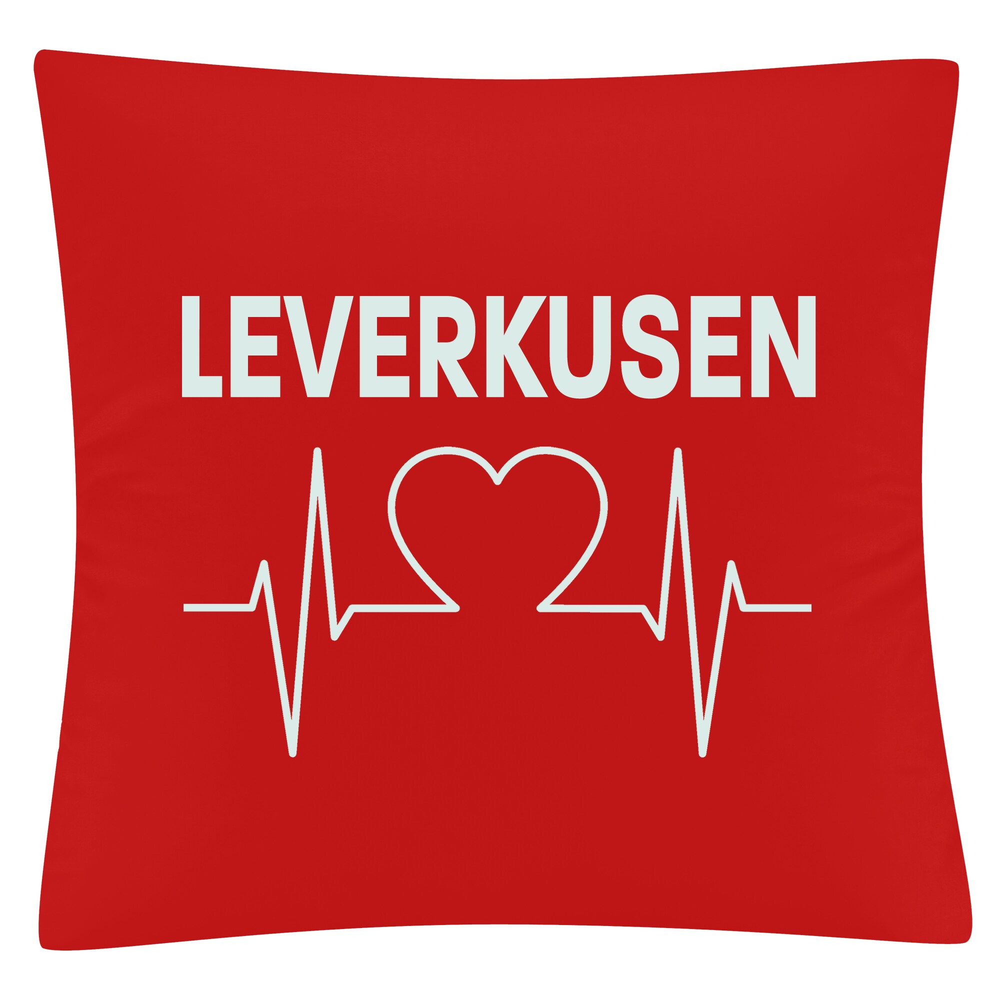multifanshop Kissenbezug - Leverkusen - Herzschlag - Druck wei&szlig; - Kissen 