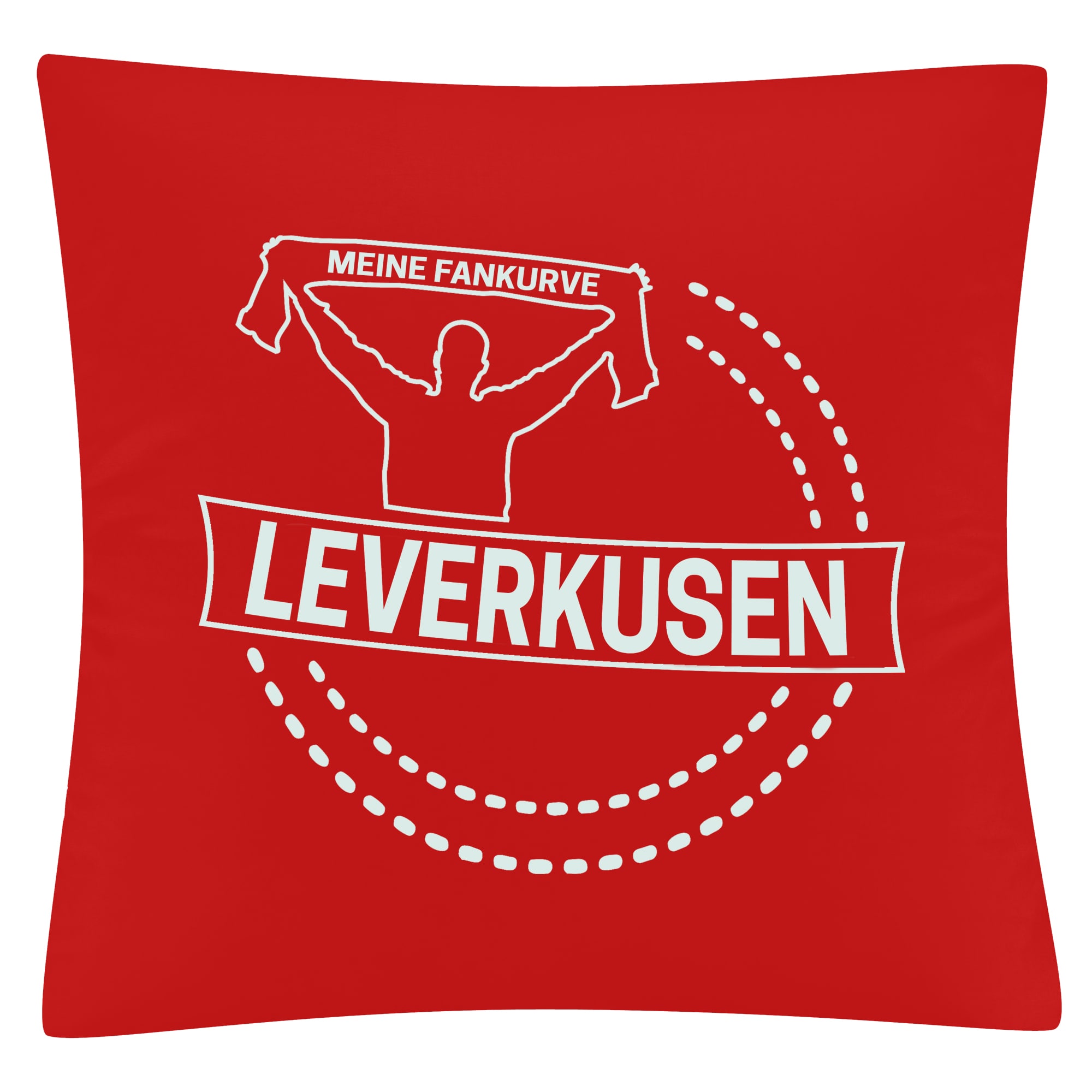 multifanshop Kissenbezug - Leverkusen - Meine Fankurve - Druck wei&szlig; - Kissen 