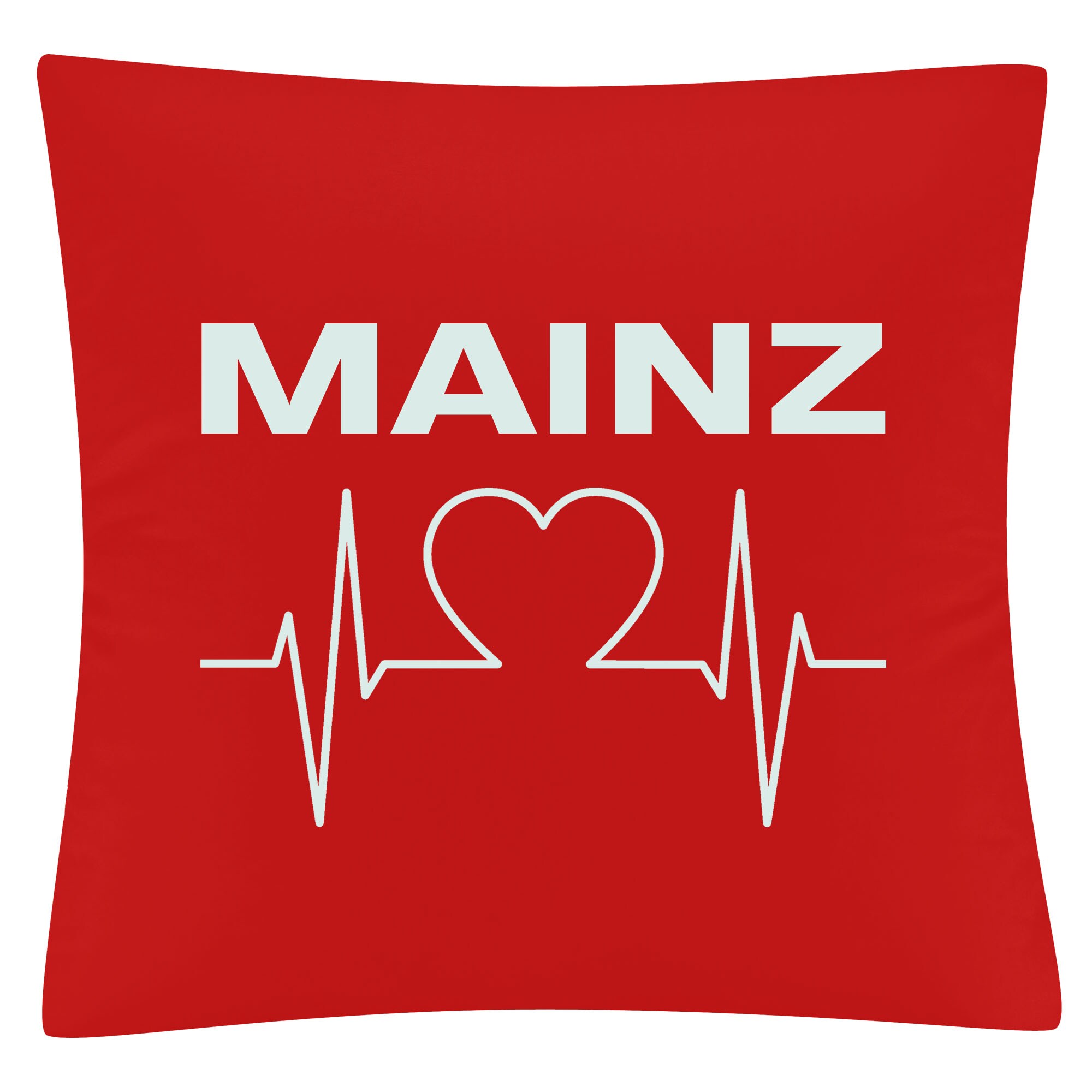 multifanshop Kissenbezug - Mainz - Herzschlag - Druck wei&szlig; - Kissen 