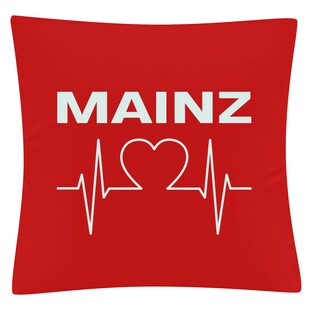 multifanshop Kissenbezug - Mainz - Herzschlag - Druck weiß - Kissen 
