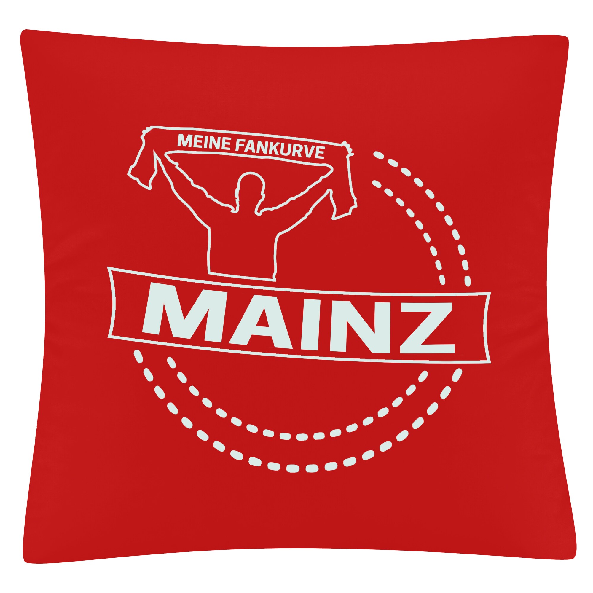 multifanshop Kissenbezug - Mainz - Meine Fankurve - Druck wei&szlig; - Kissen 