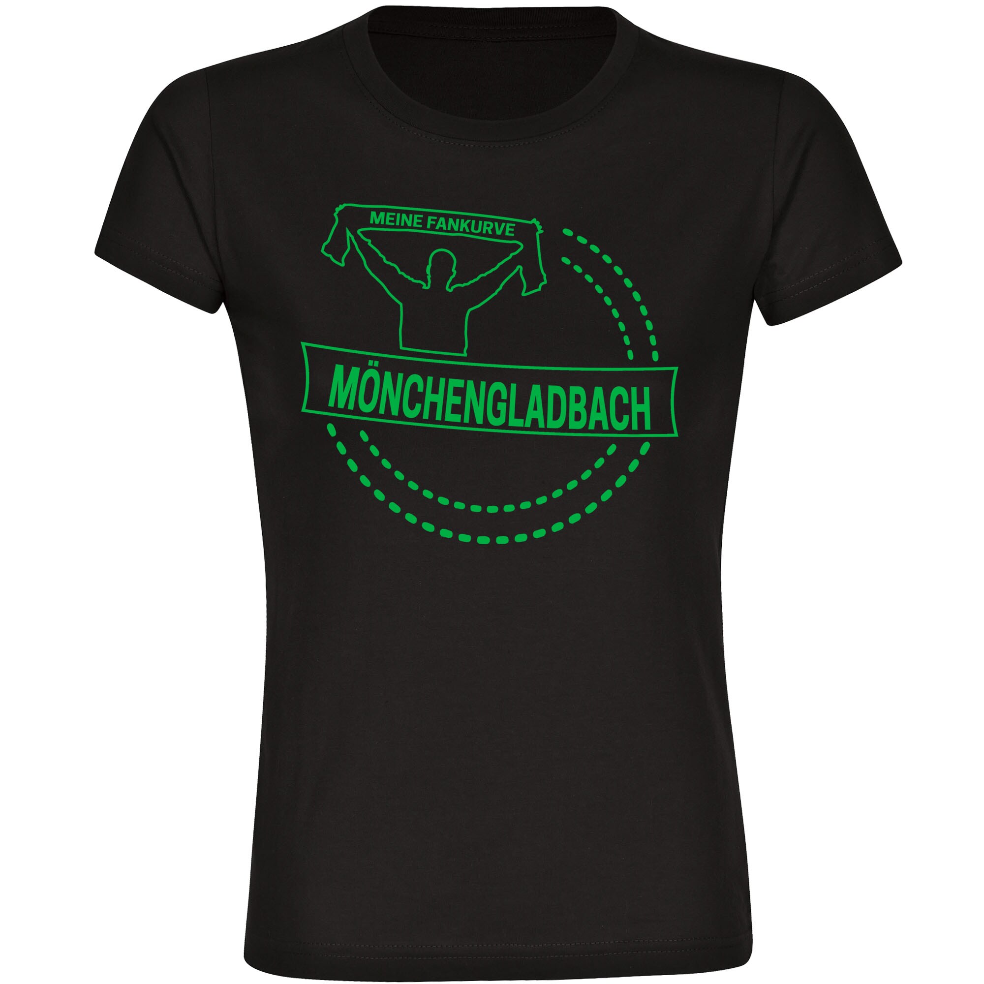 multifanshop Damen T-Shirt - M&ouml;nchengladbach - Meine Fankurve - Druck gr&uuml;n - Frauen 