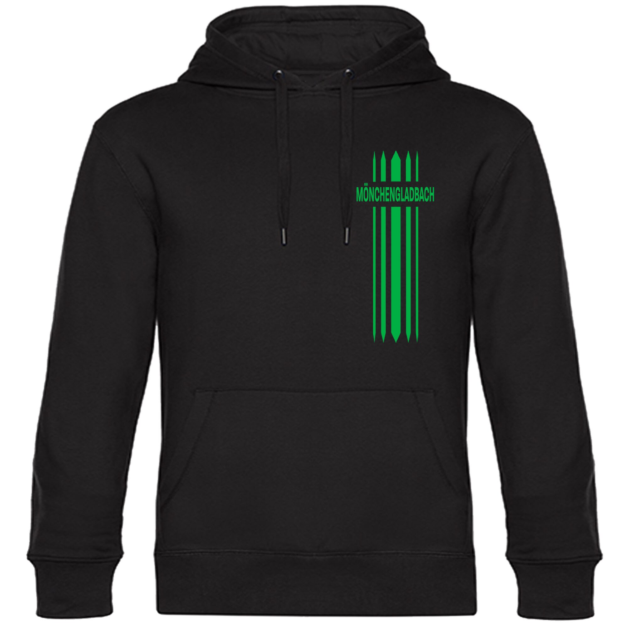 multifanshop Kapuzen Sweatshirt - M&ouml;nchengladbach - Streifen - Druck gr&uuml;n - Hoodie 