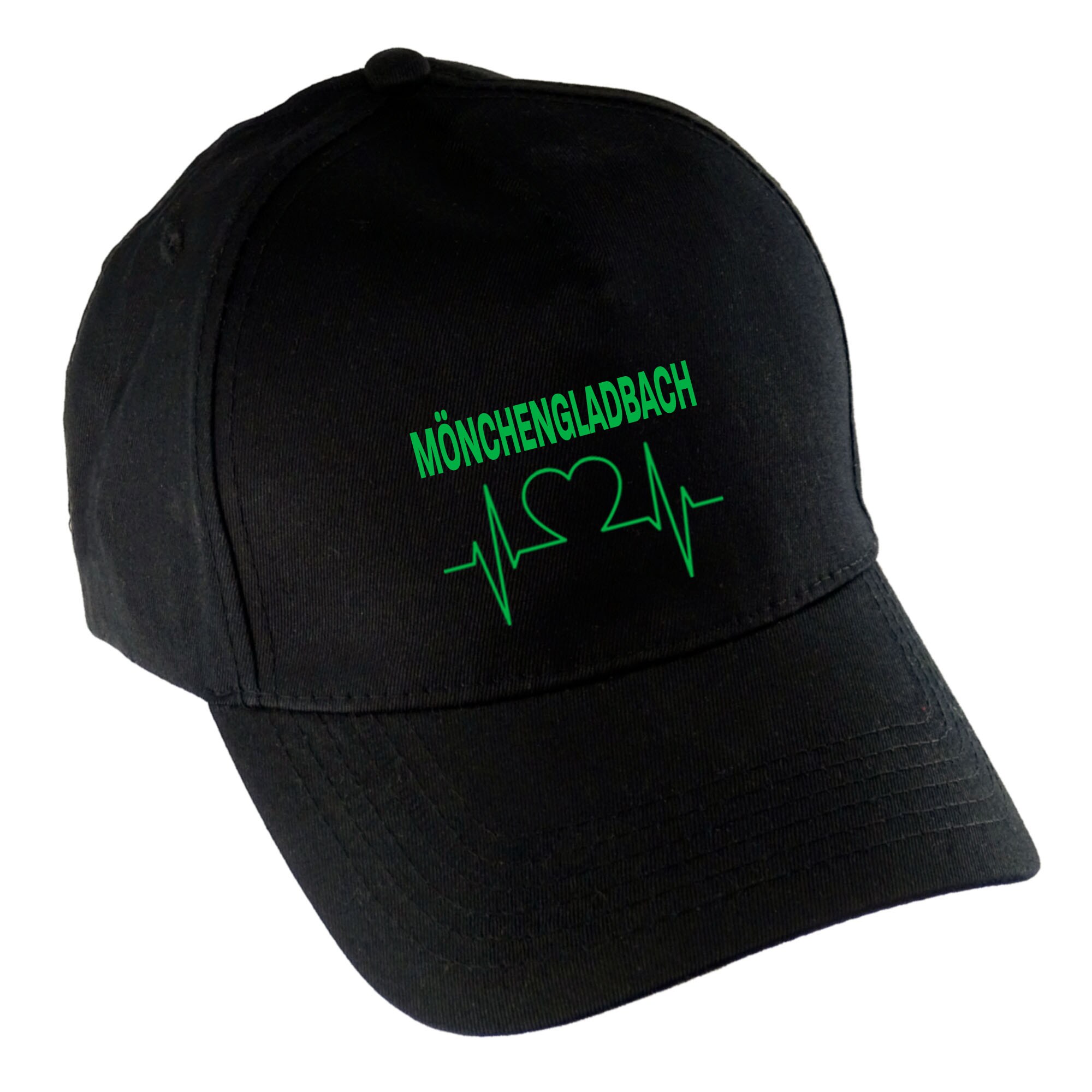 multifanshop Baseballcap - M&ouml;nchengladbach - Herzschlag - Druck gr&uuml;n - M&uuml;tze 