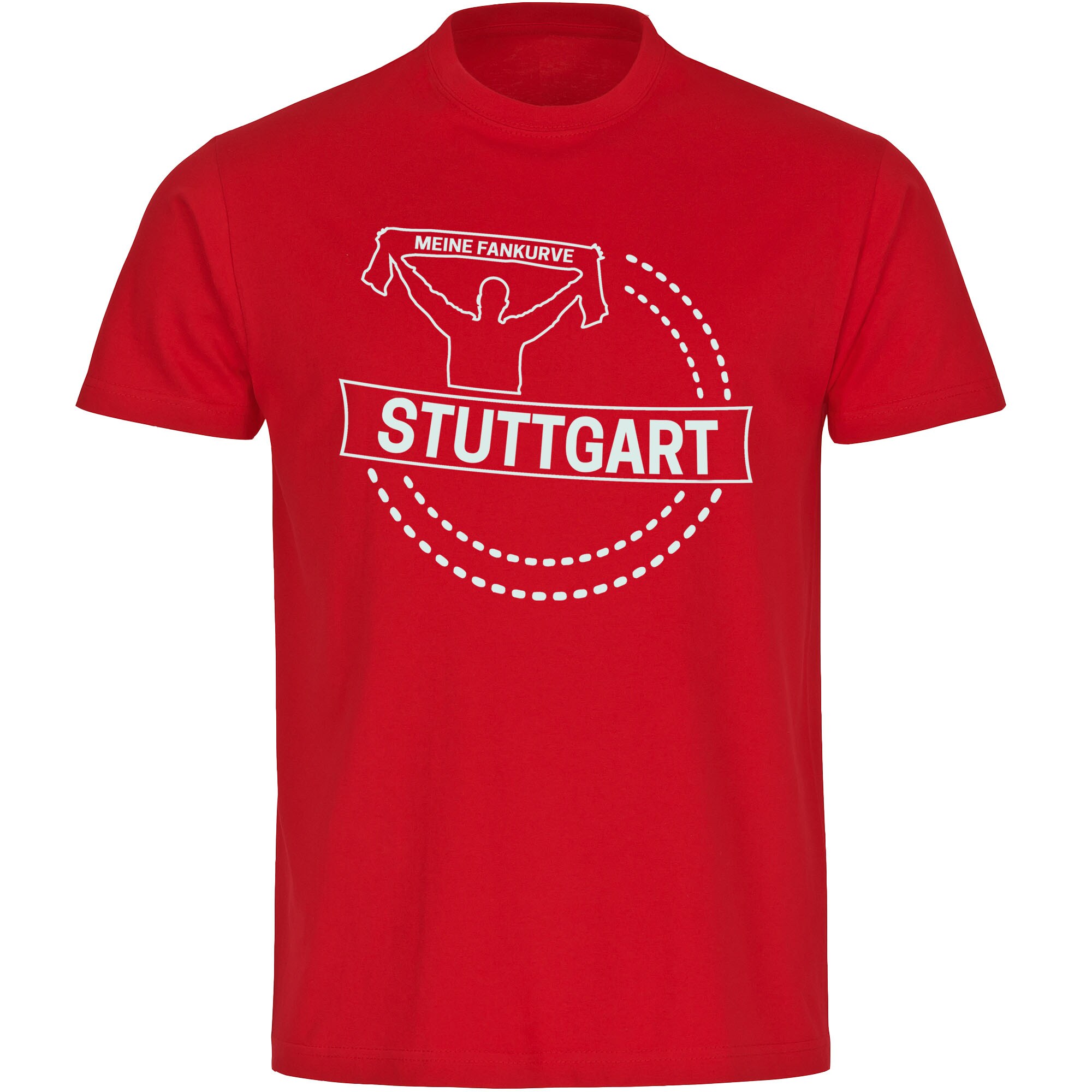 multifanshop Herren T-Shirt - Stuttgart - Meine Fankurve - Druck wei&szlig; - M&auml;nner 