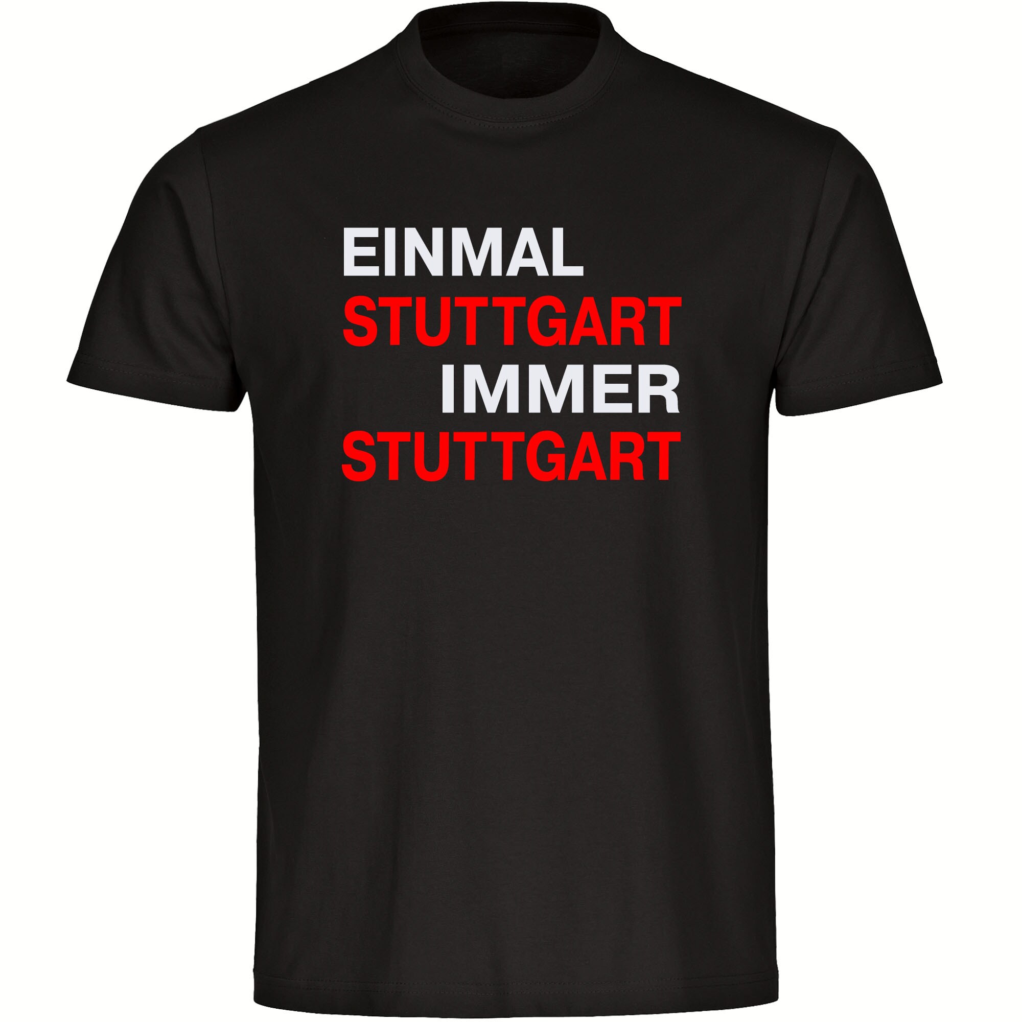 multifanshop Herren T-Shirt - Stuttgart - Einmal Immer - Druck rot - M&auml;nner 