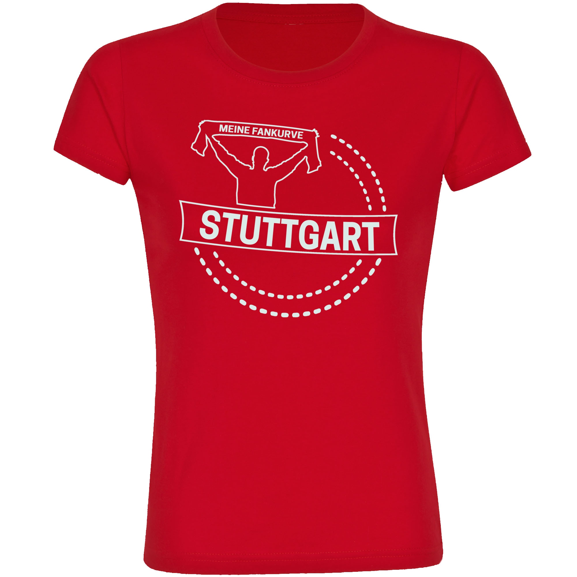 multifanshop Damen T-Shirt - Stuttgart - Meine Fankurve - Druck wei&szlig; - Frauen 