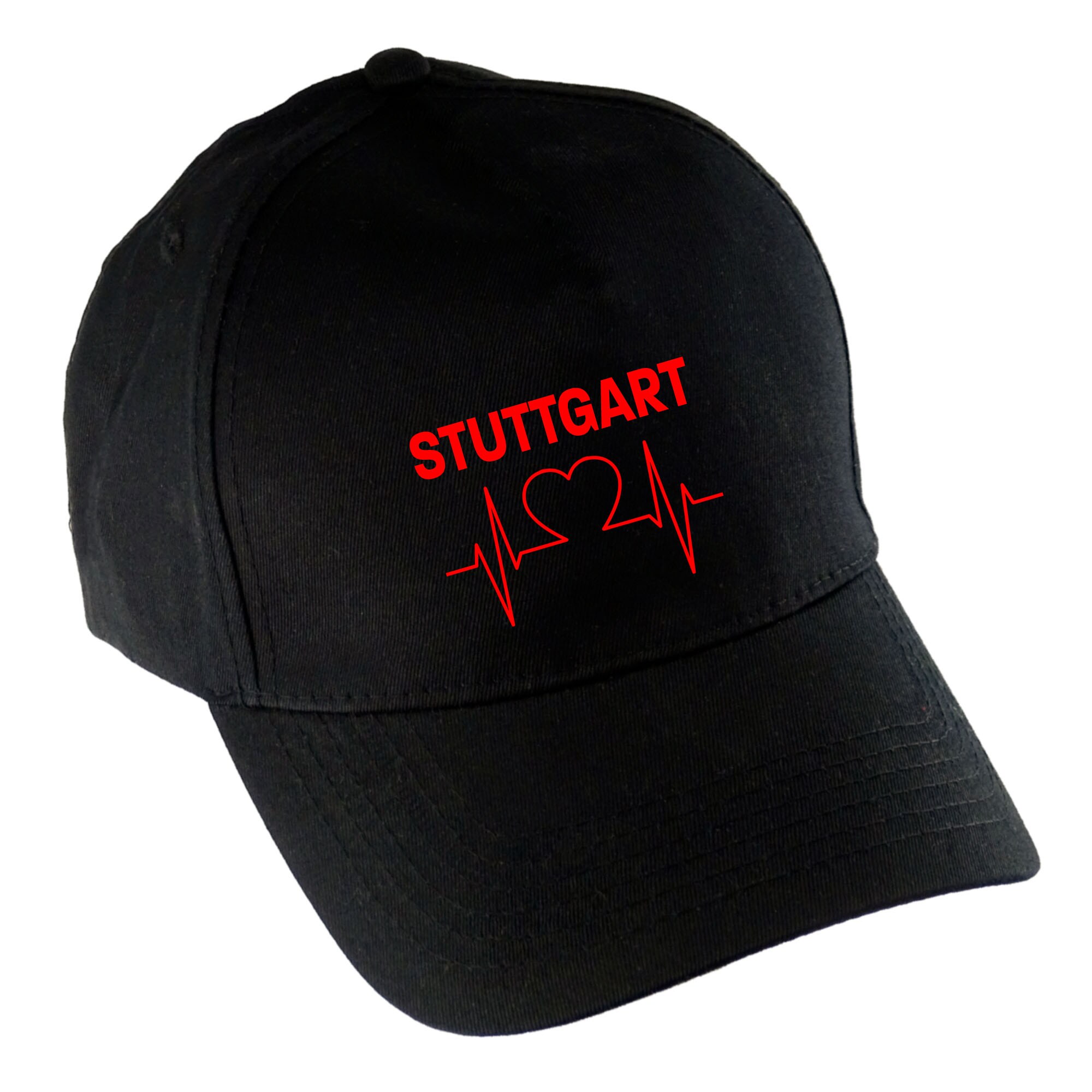 multifanshop Baseballcap - Stuttgart - Herzschlag - Druck rot - M&uuml;tze 