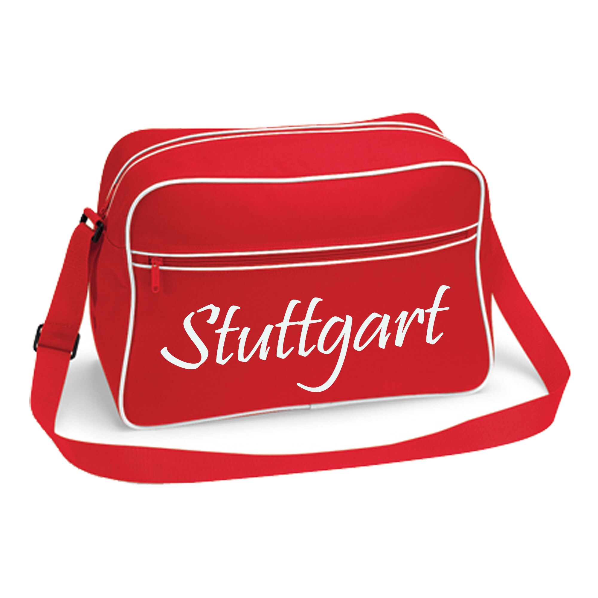 multifanshop Retrotasche - Stuttgart - Schriftzug - Druck wei&szlig; - Tasche 