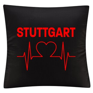 multifanshop Kissenbezug - Stuttgart - Herzschlag - Druck rot - Kissen 