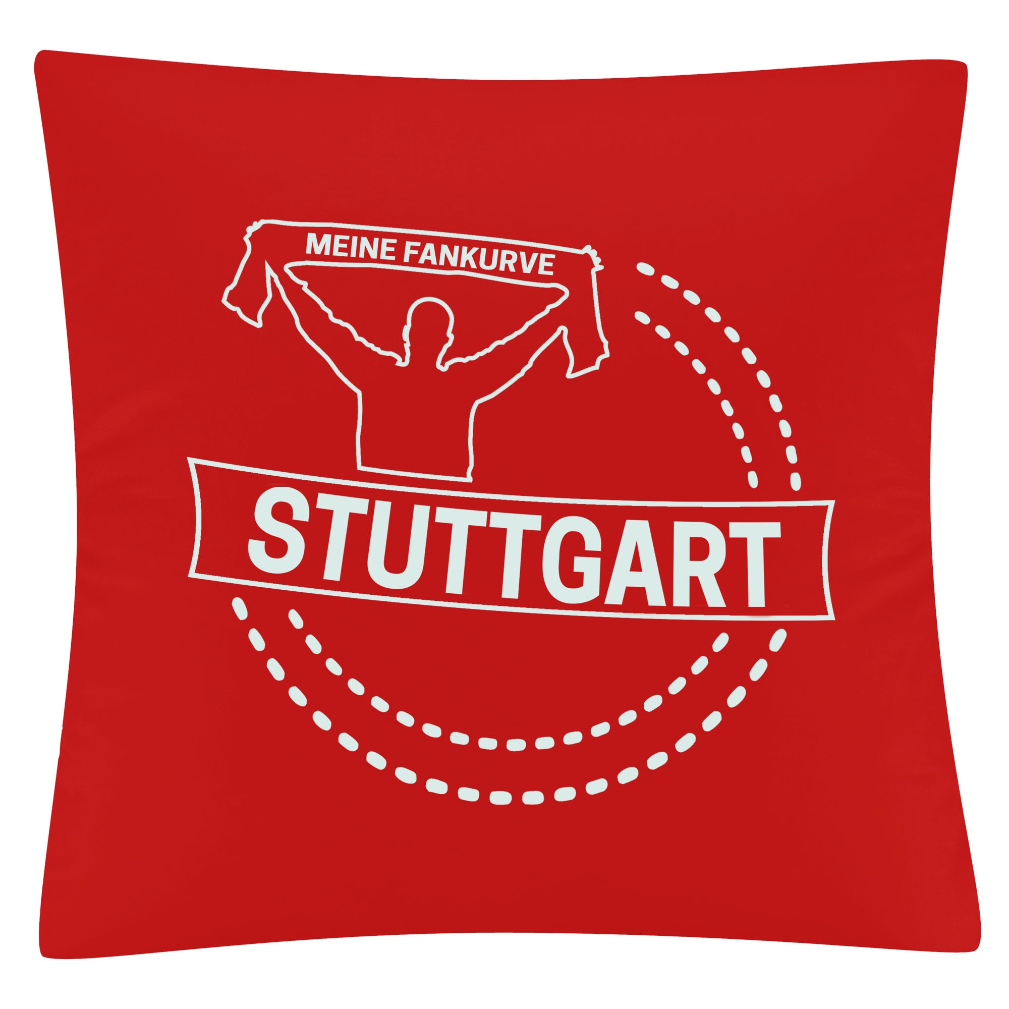 multifanshop Kissenbezug - Stuttgart - Meine Fankurve - Druck wei&szlig; - Kissen 