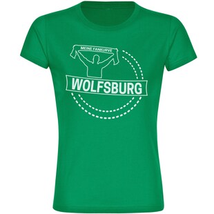 multifanshop Damen T-Shirt - Wolfsburg - Meine Fankurve - Druck weiß - Frauen 