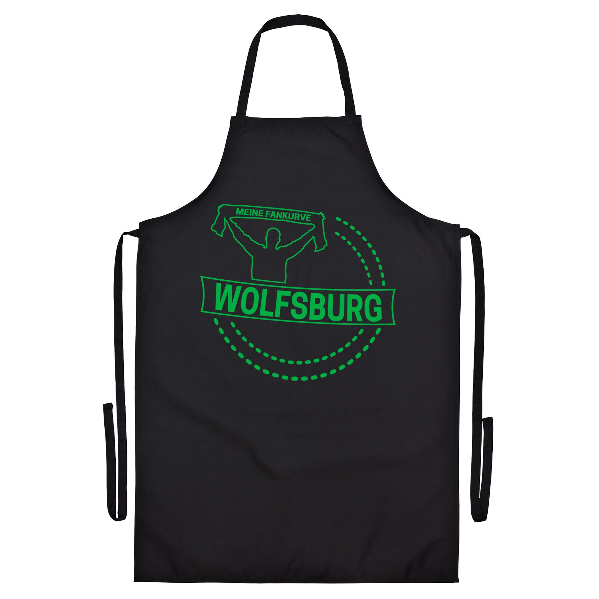 multifanshop Grillsch&uuml;rze - Wolfsburg - Meine Fankurve - Druck gr&uuml;n - Sch&uuml;rze 