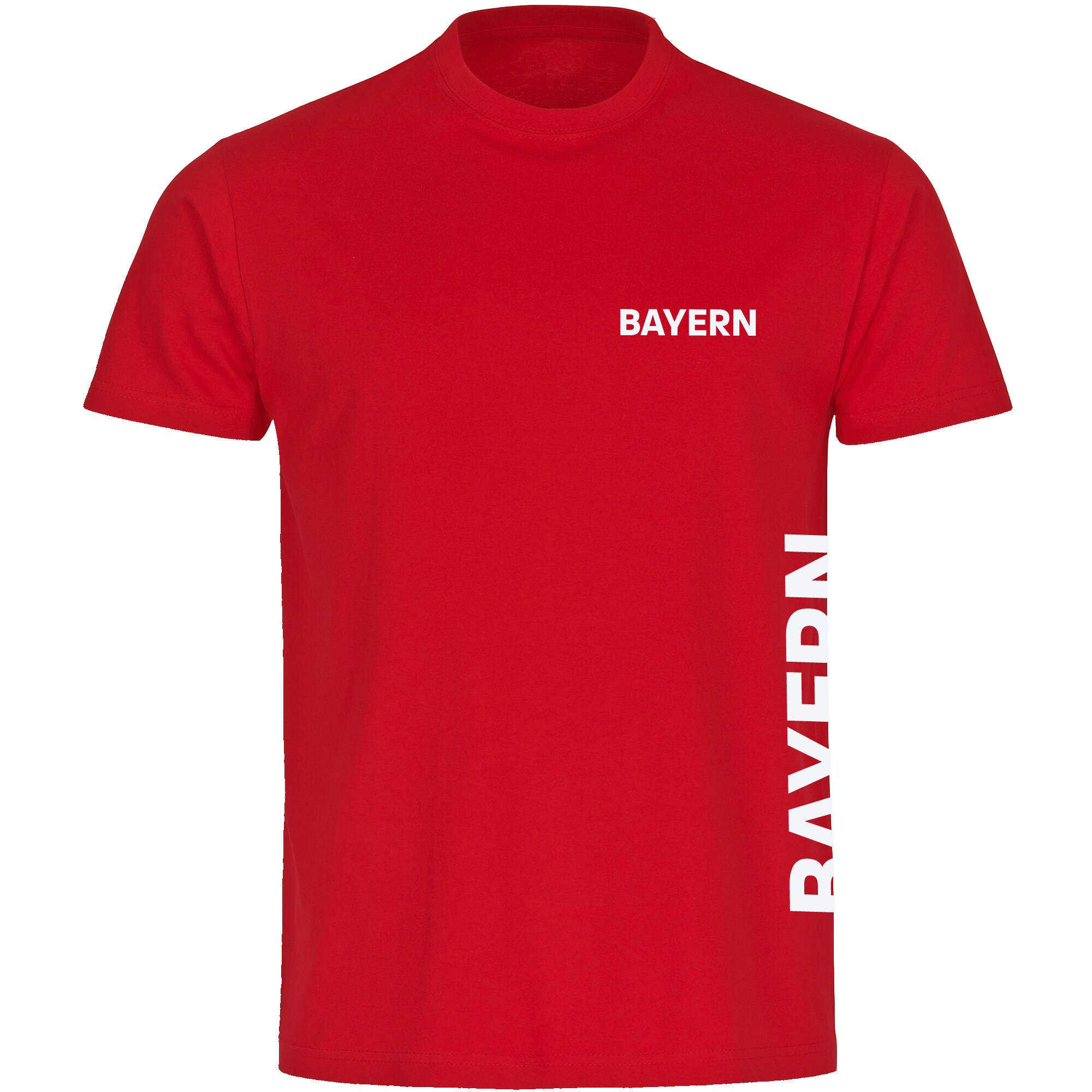 multifanshop Herren T-Shirt - Bayern - Brust & Seite - Druck wei&szlig; - M&auml;nner 