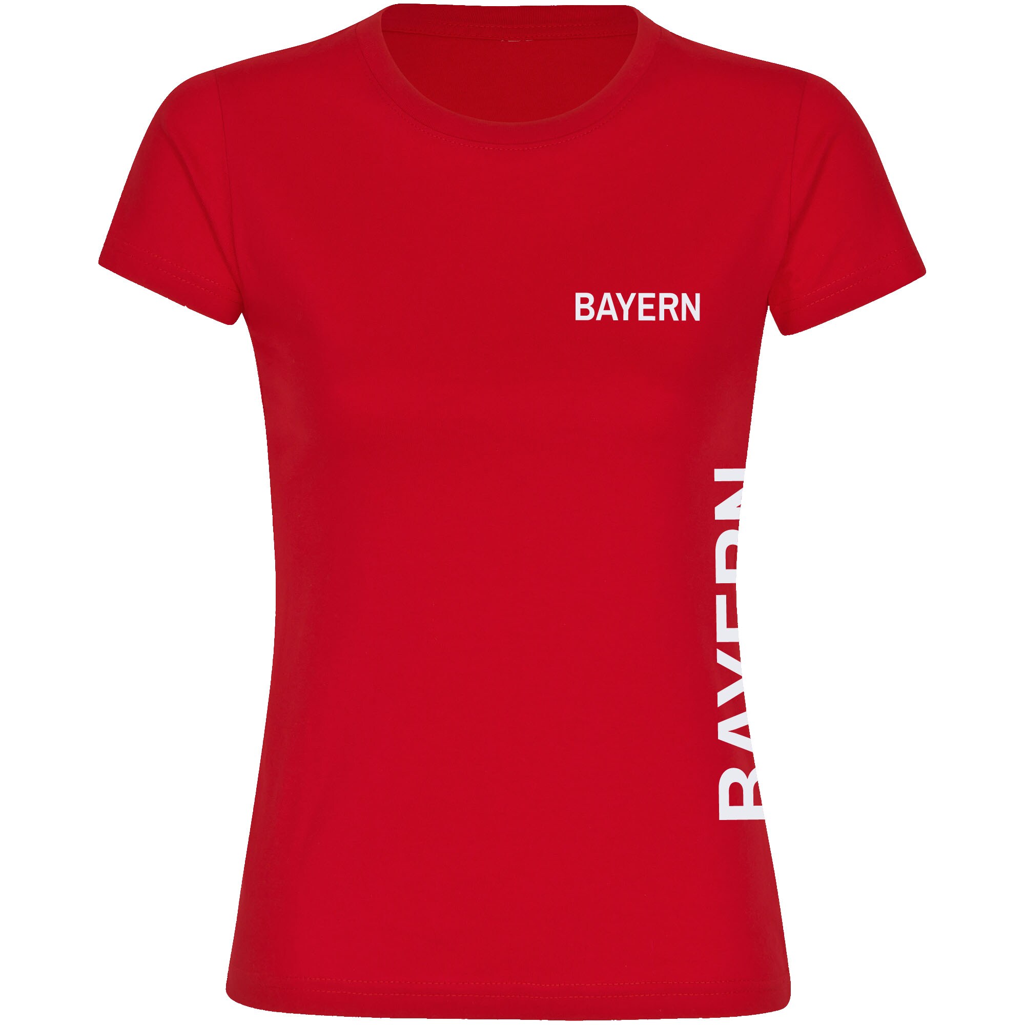 multifanshop Damen T-Shirt - Bayern - Brust & Seite - Druck wei&szlig; - Frauen 