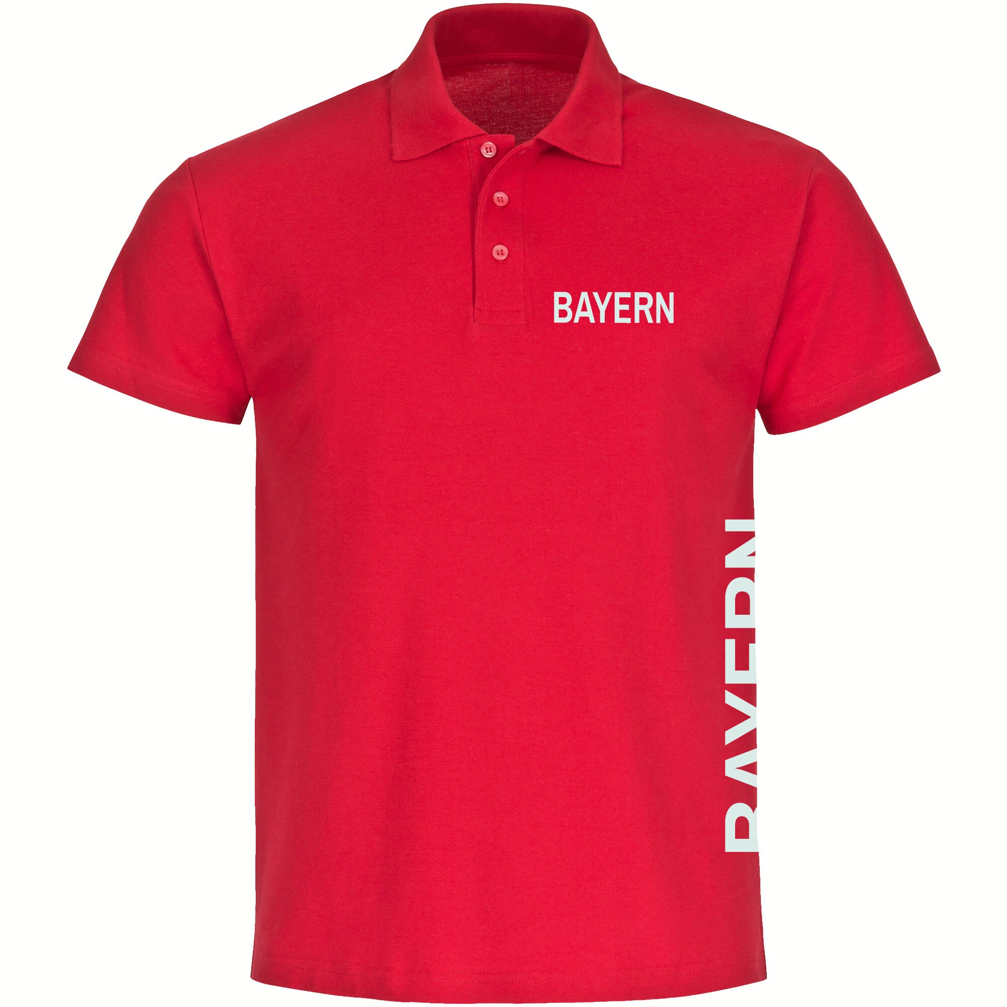 multifanshop Poloshirt - Bayern - Brust & Seite - Druck wei&szlig; - Polo 