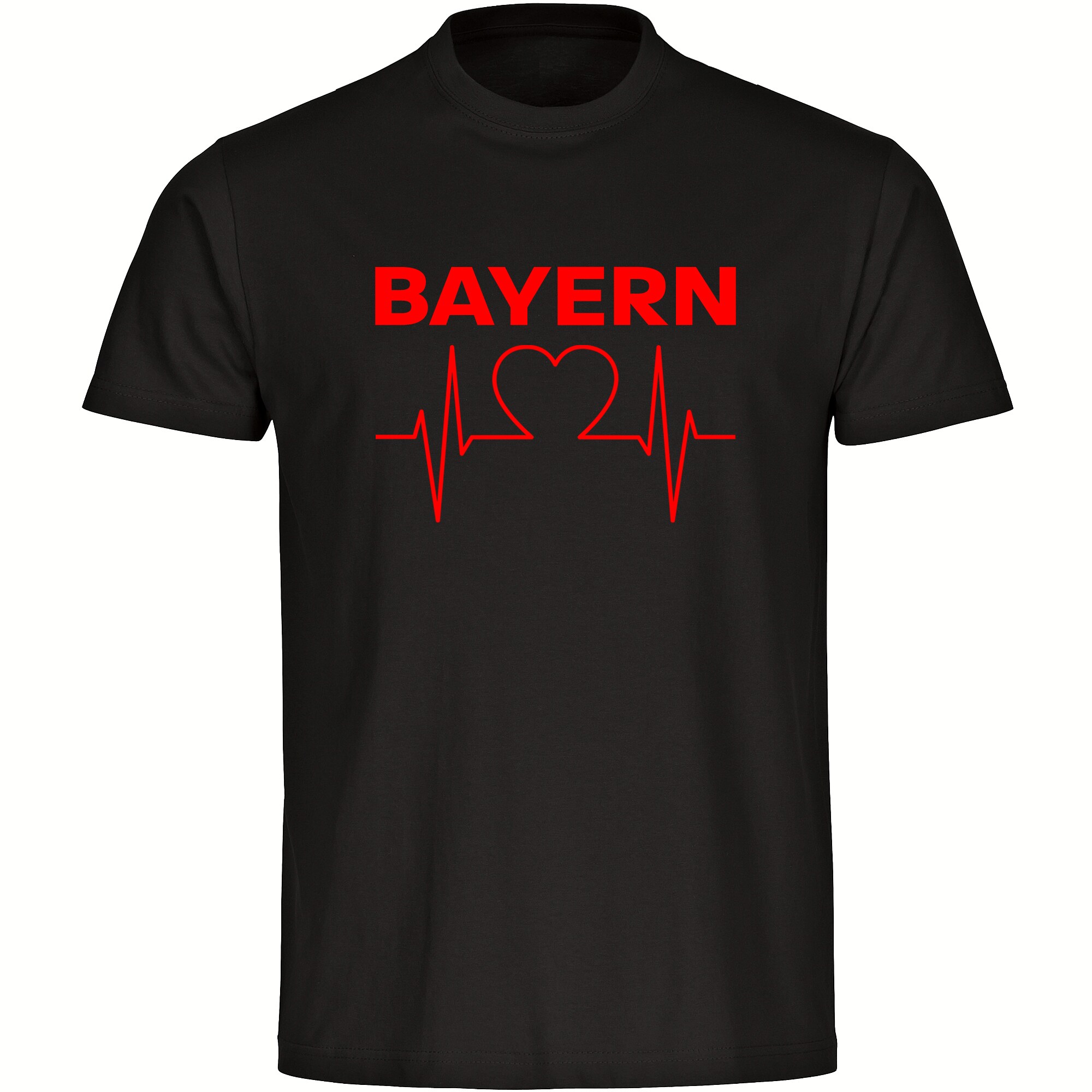 multifanshop Herren T-Shirt - Bayern - Herzschlag - Druck rot - M&auml;nner 