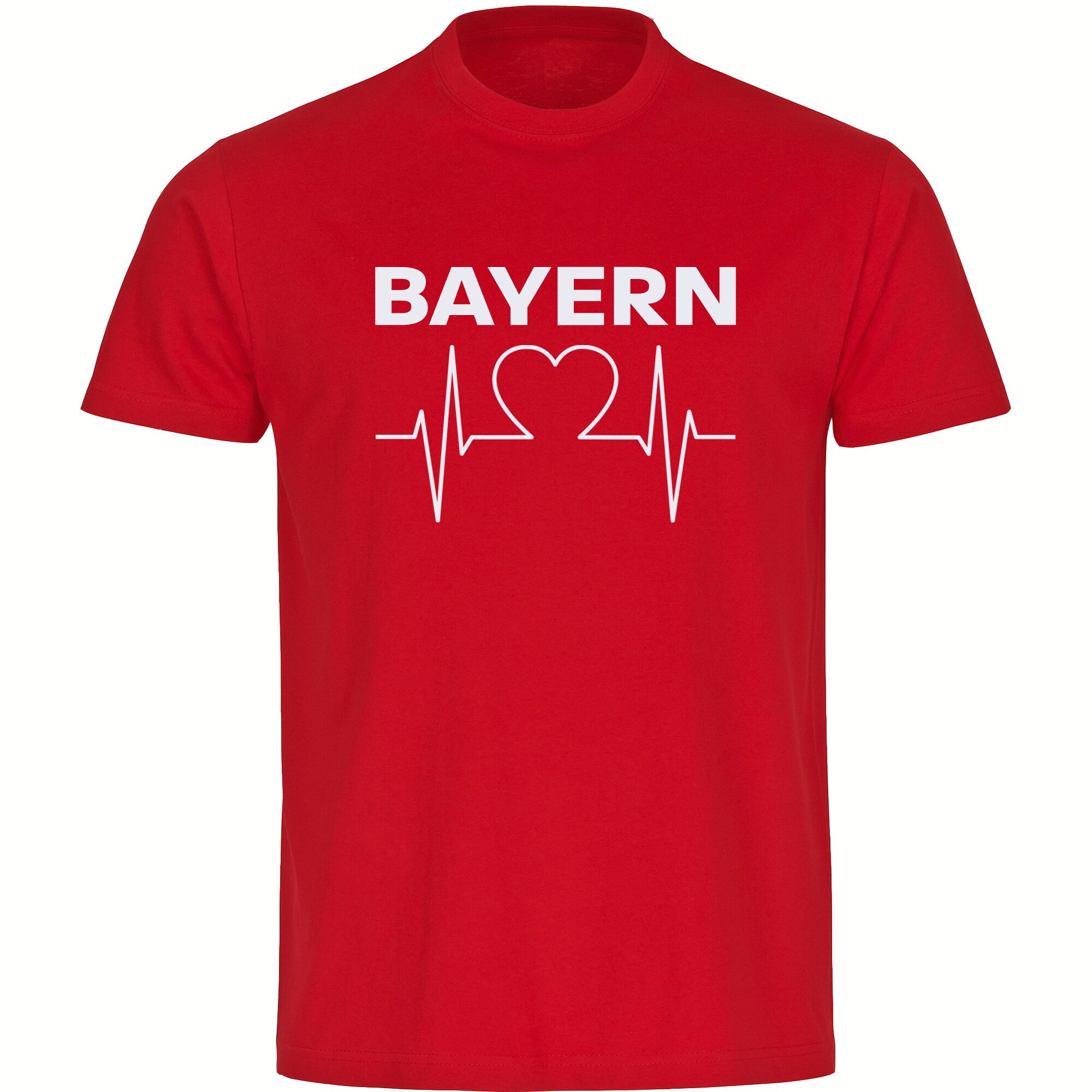 multifanshop Herren T-Shirt - Bayern - Herzschlag - Druck wei&szlig; - M&auml;nner 
