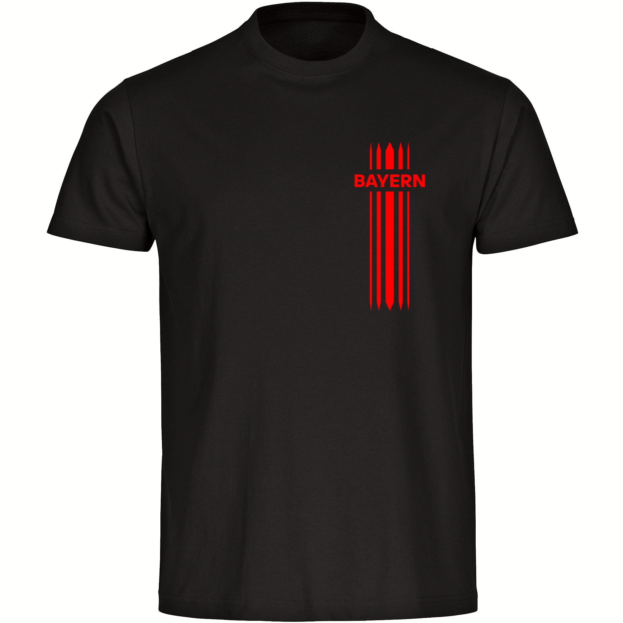multifanshop Herren T-Shirt - Bayern - Streifen - Druck rot - M&auml;nner 
