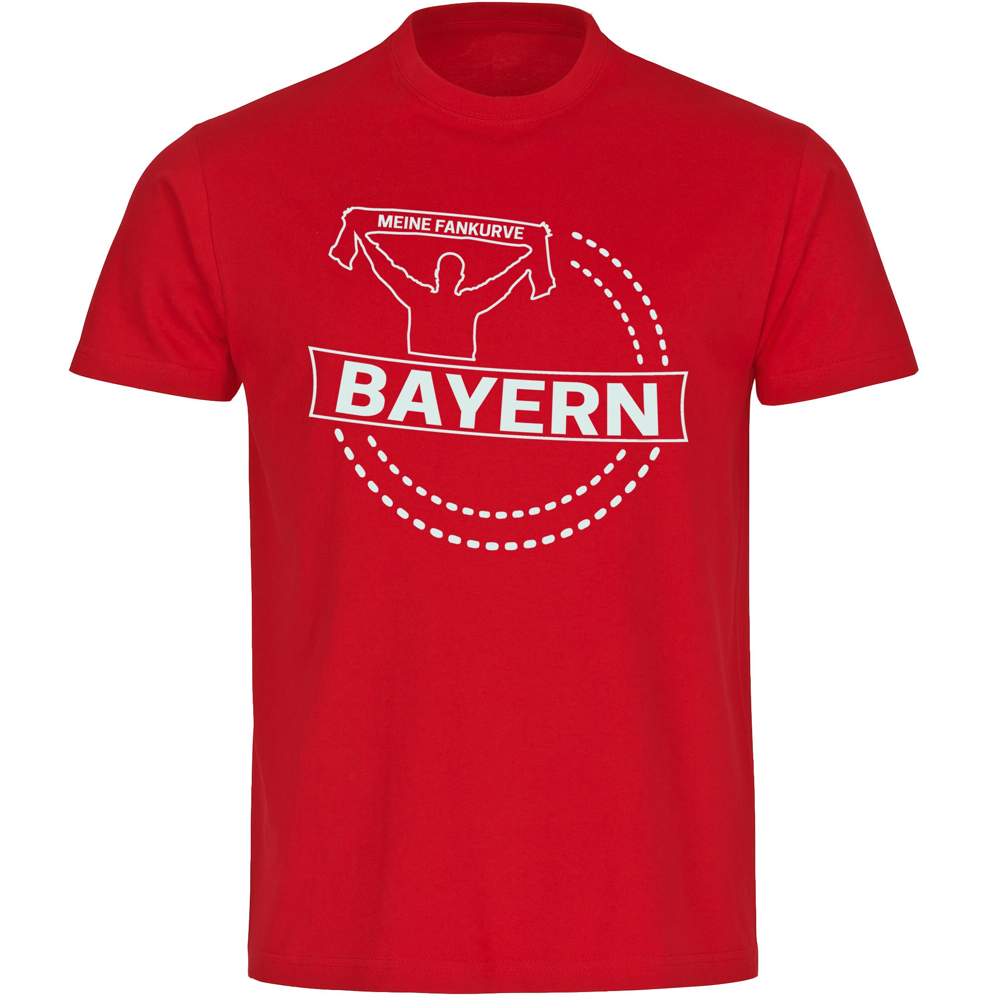 multifanshop Herren T-Shirt - Bayern - Meine Fankurve - Druck wei&szlig; - M&auml;nner 
