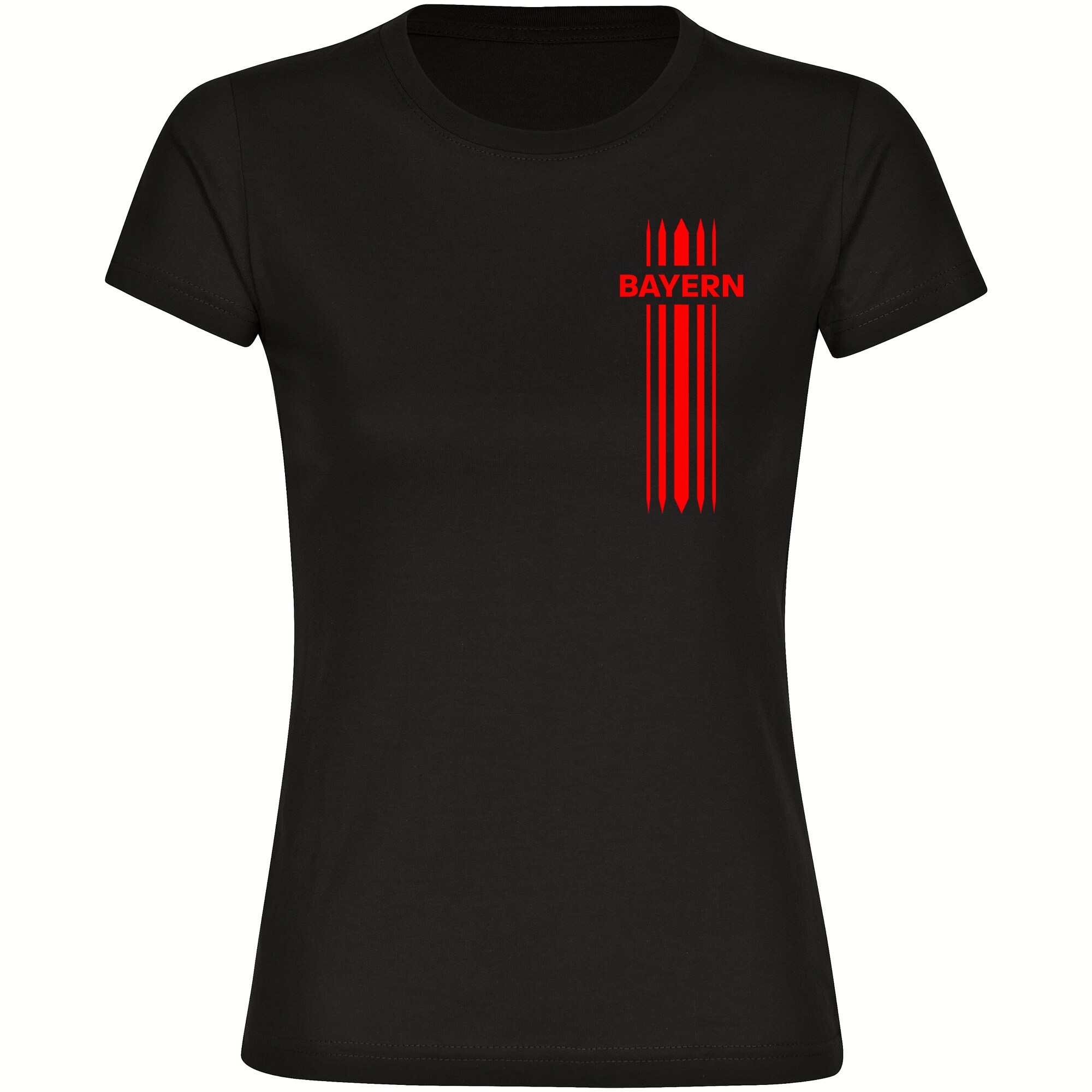 multifanshop Damen T-Shirt - Bayern - Streifen - Druck rot - Frauen 